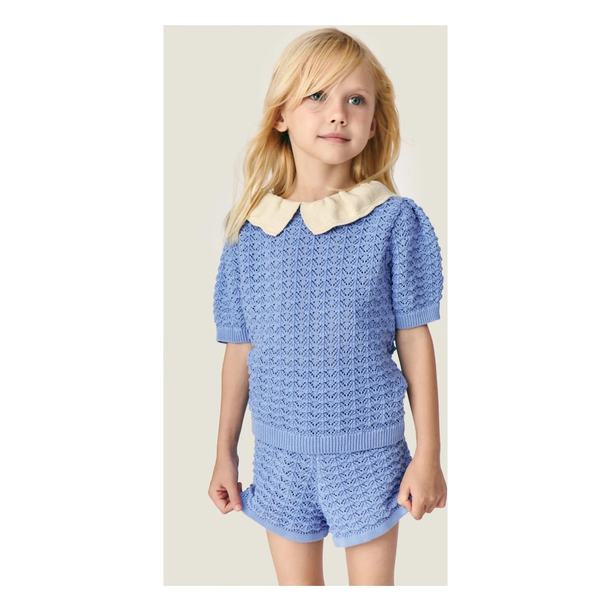 Mipounet - Häkelshorts Blaue Kirsche | Blau