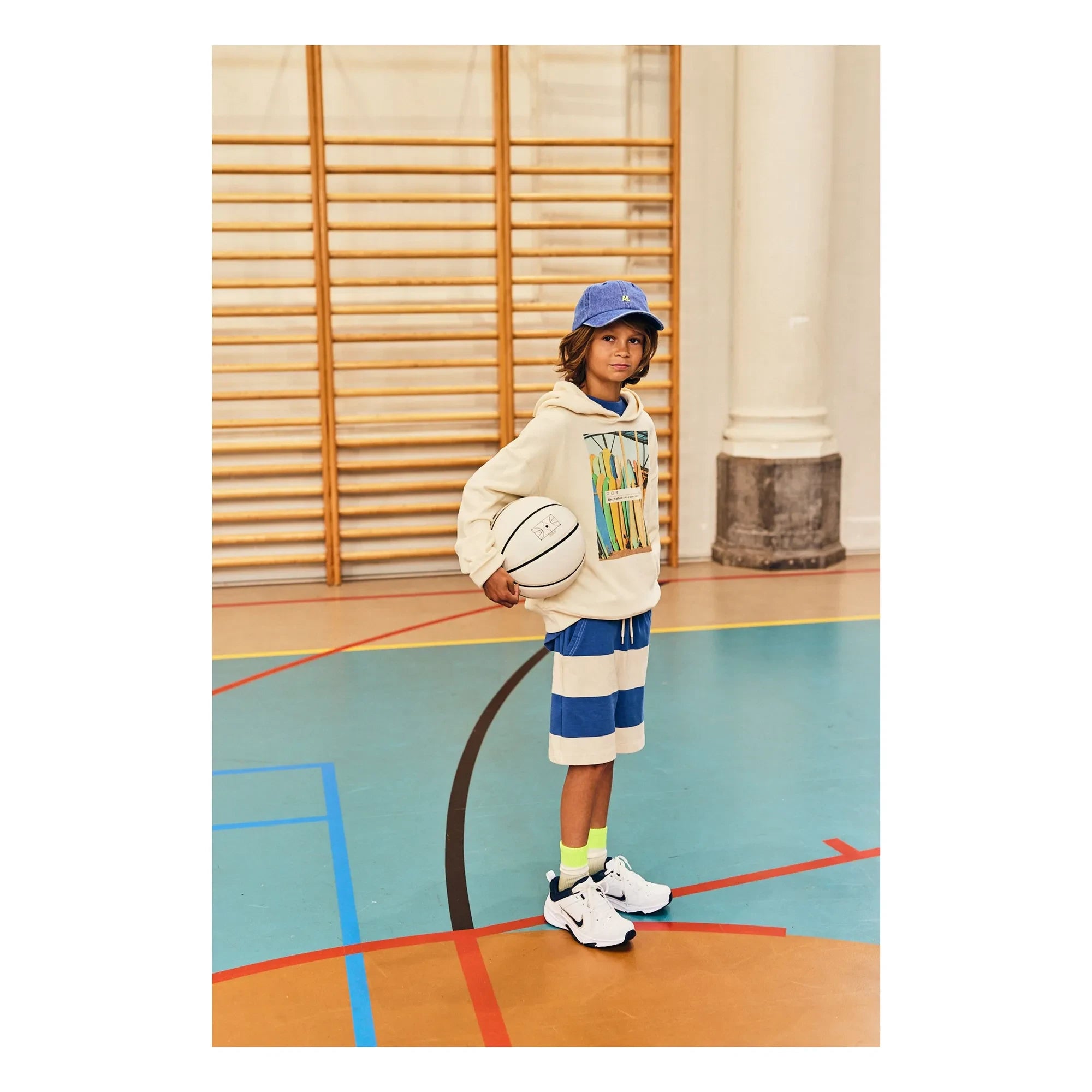 AO76 - Eliot Striped Recycled Cotton Shorts | Blue