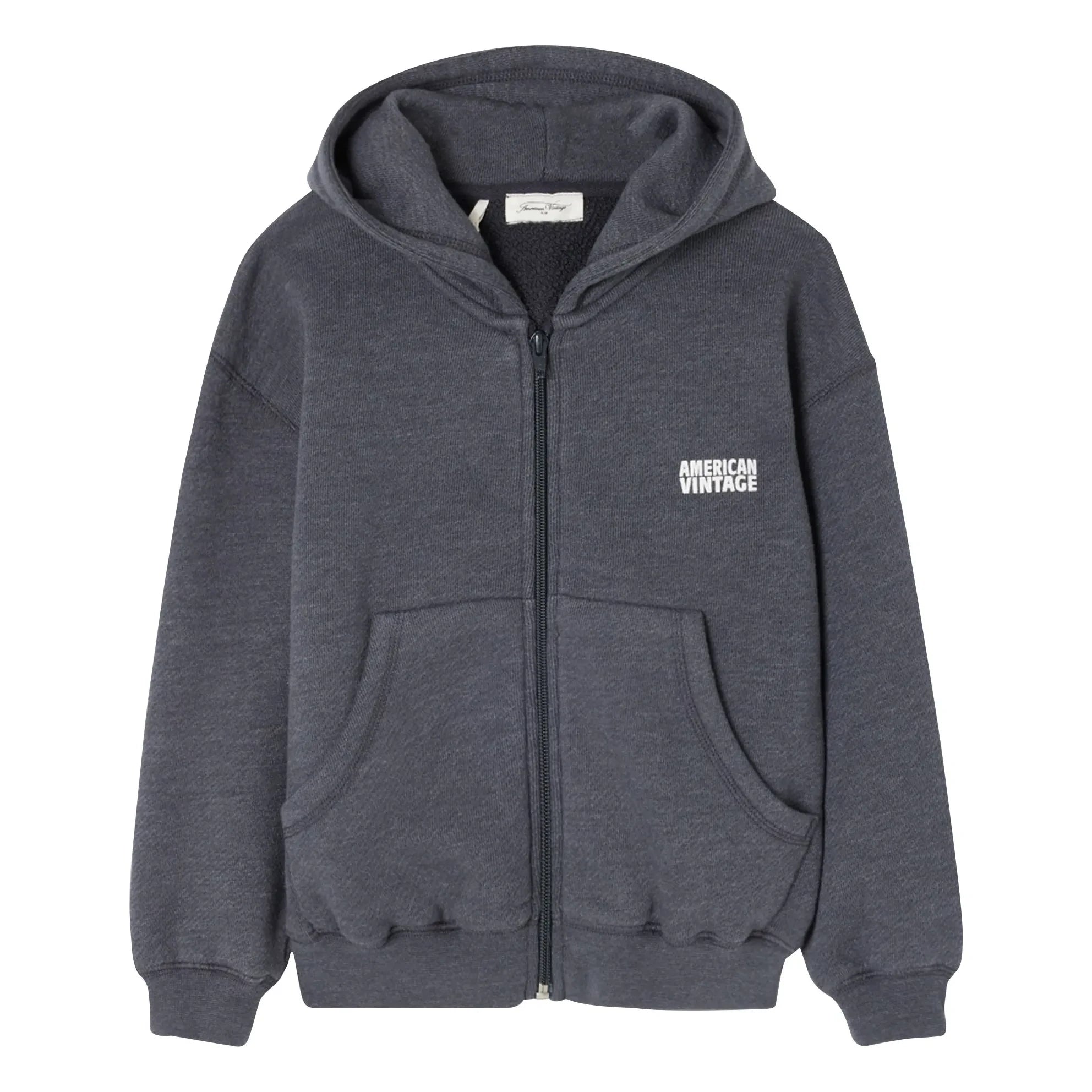American Vintage - Doven Zip Sweatshirt | Marled Charcoal Gray