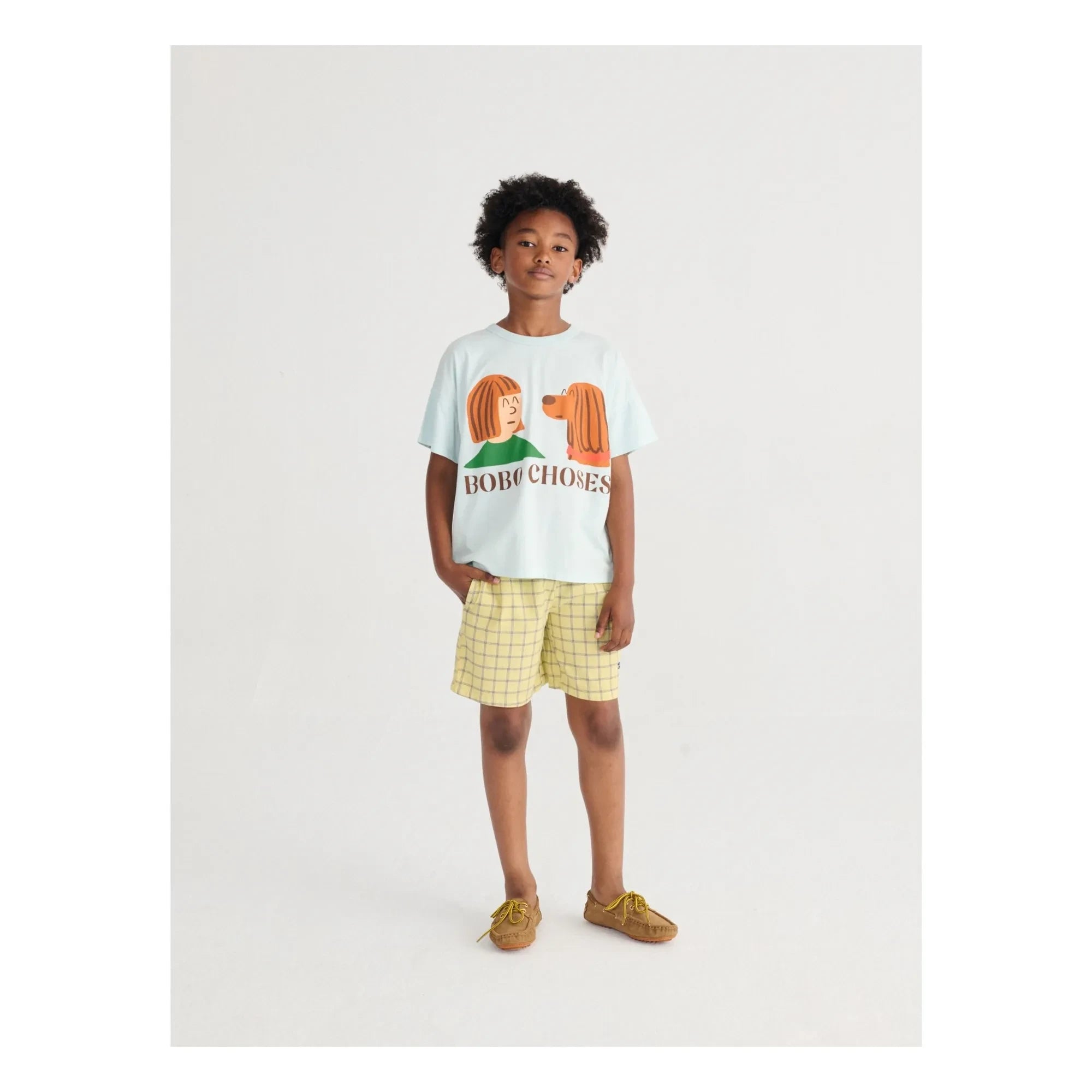 Bobo Choses - Organic Cotton Checked Shorts | Yellow