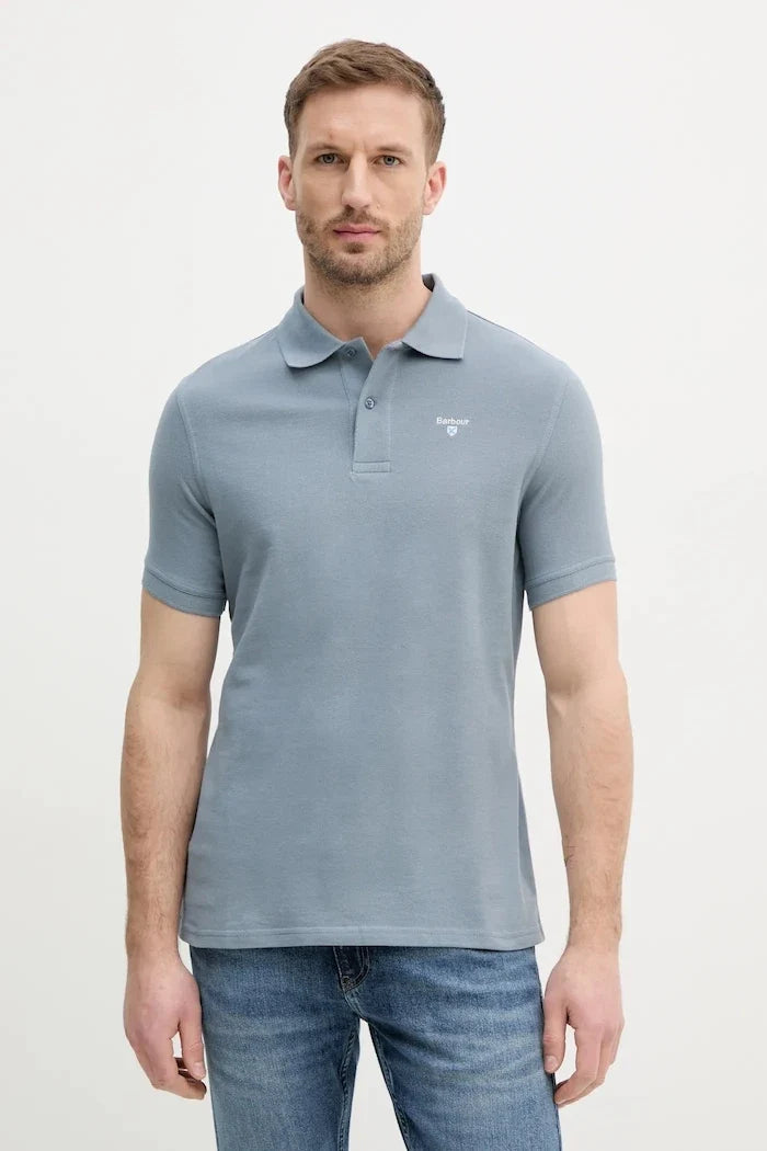 Barbour yakalı erkek pamuklu tişört ESSENTIALS