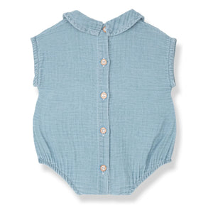 1+ in the family - Denim Claudine-Kragen Overall Zacinto | Hellblau