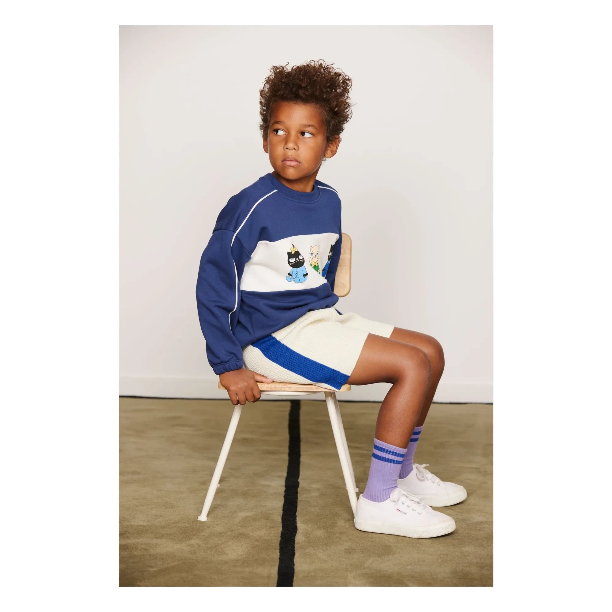 Mini Rodini - Bio-Baumwoll-Sweatshirt Animals | Dunkelblau