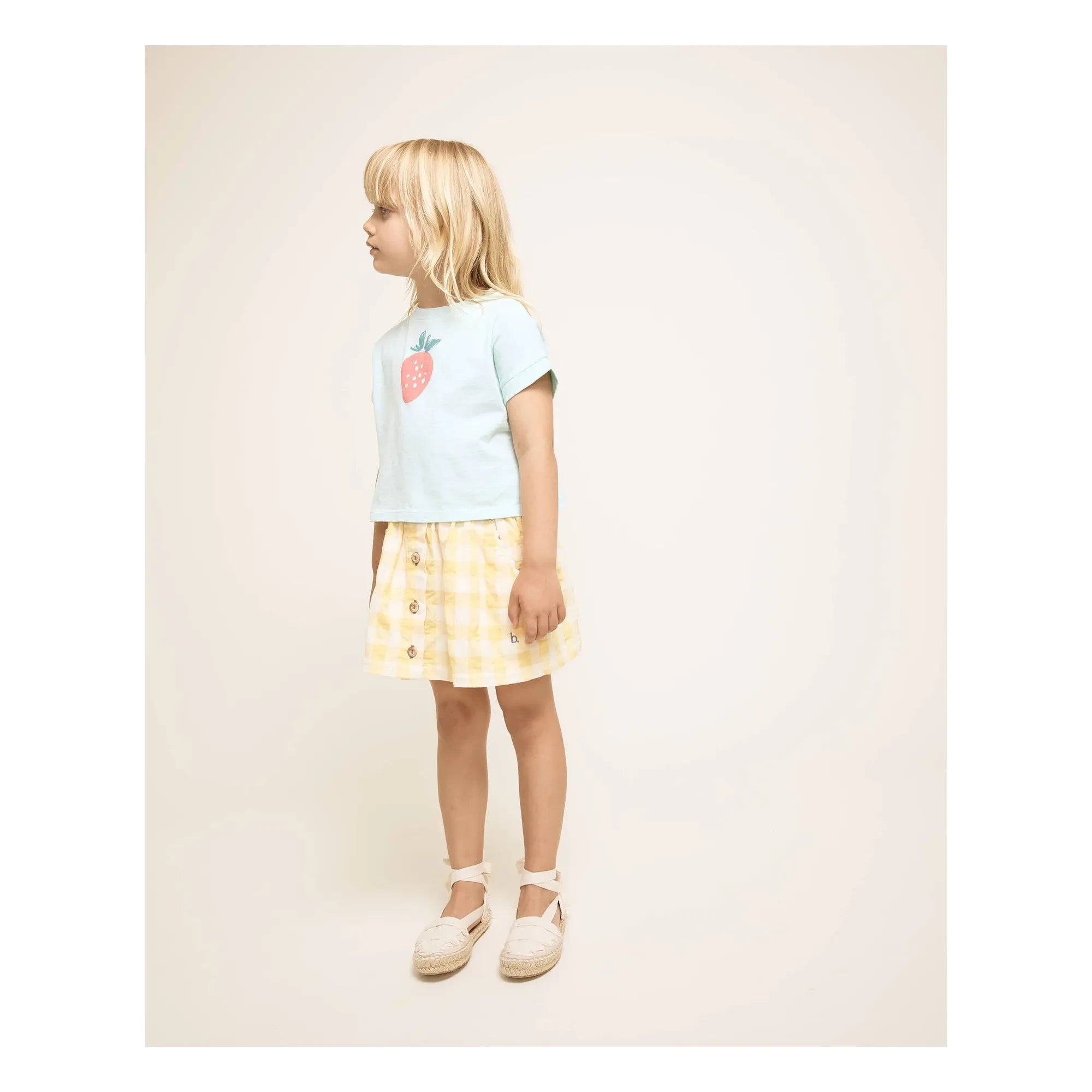 Búho - Bio-Baumwoll-T-Shirt mit Erdbeermuster | Aqua