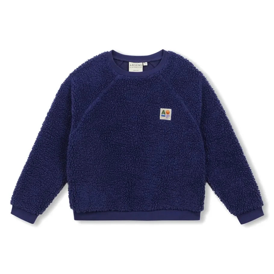 Arsène et Les Pipelettes - Sweatshirt im Sherpa-Stil | Marineblau