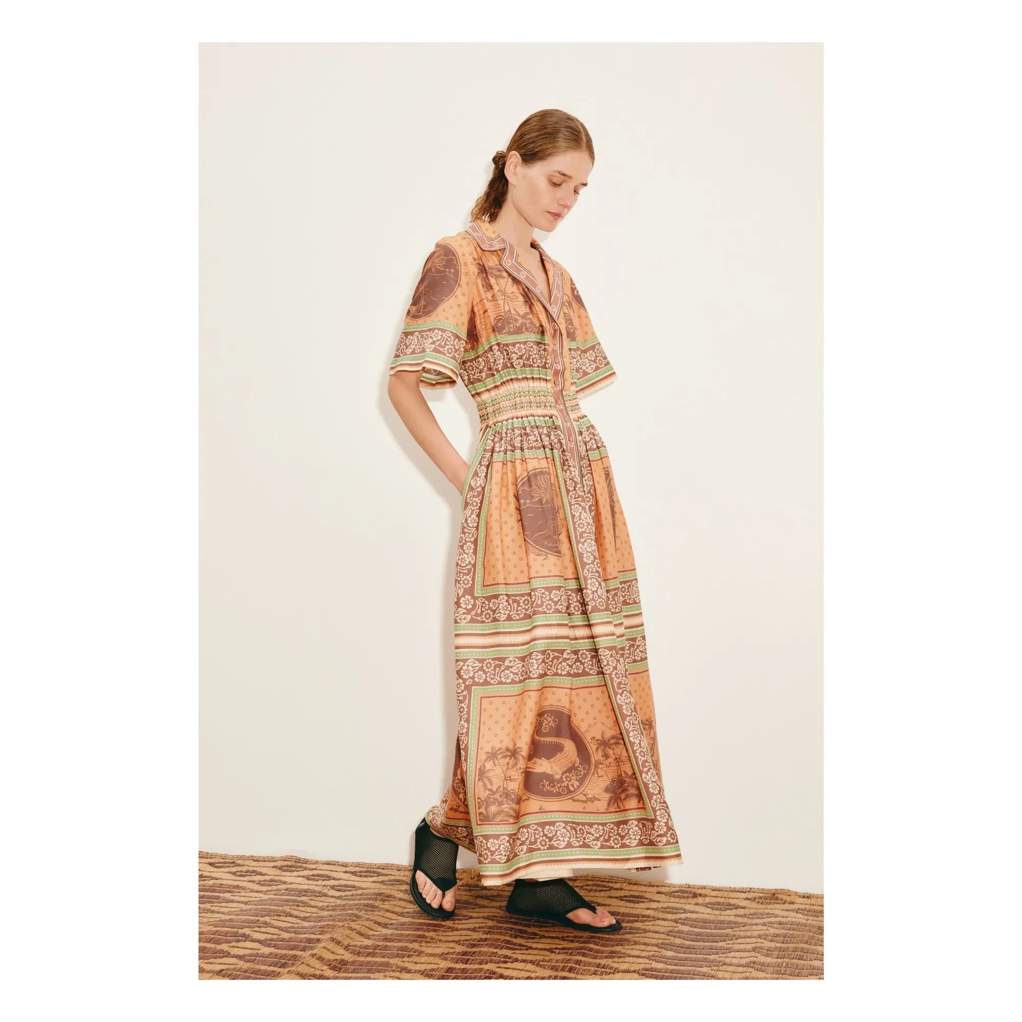 Alémais – Alberta Seiden-Baumwollkleid | Orange