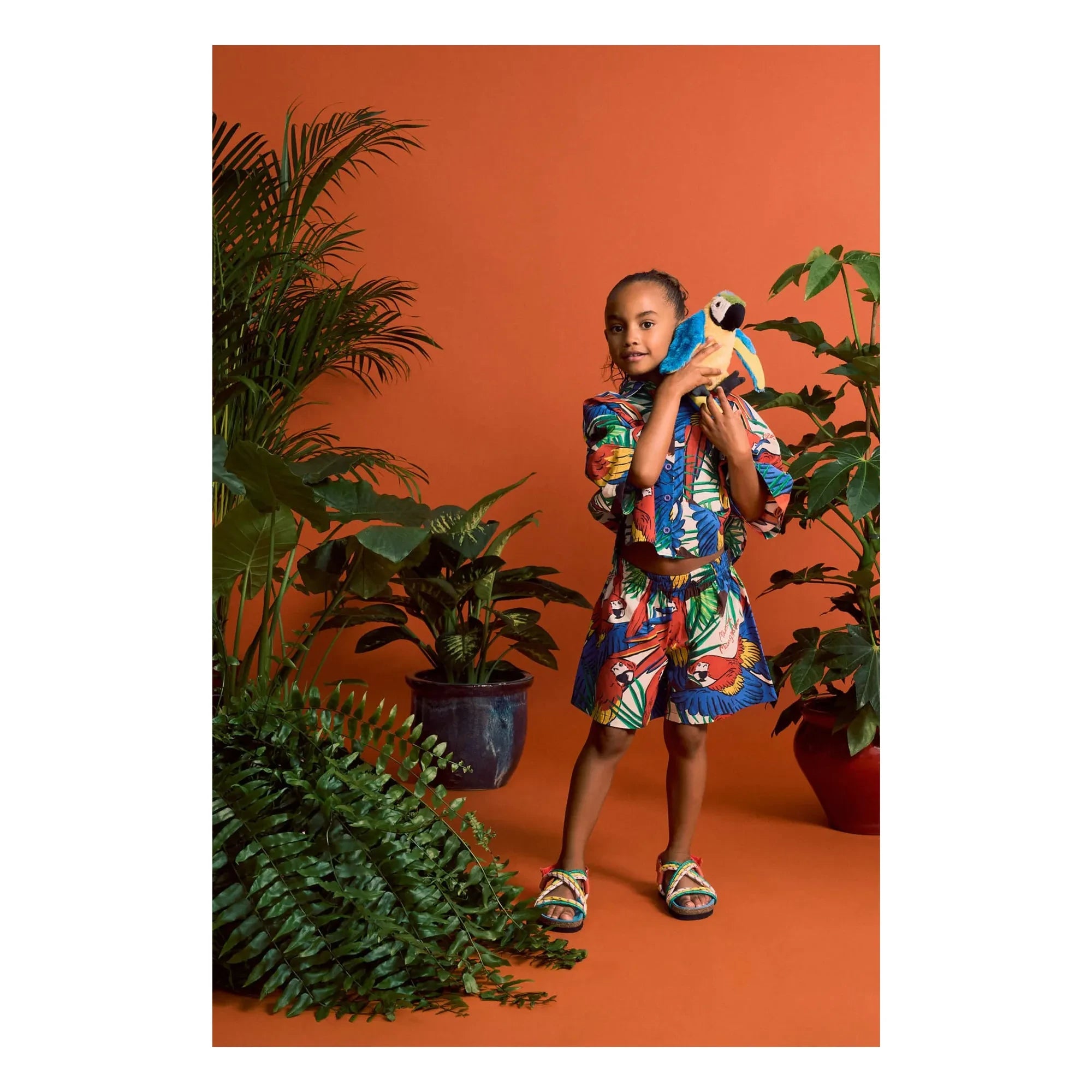 Maison Mangostan - Parrot Crop Hemd | Blau