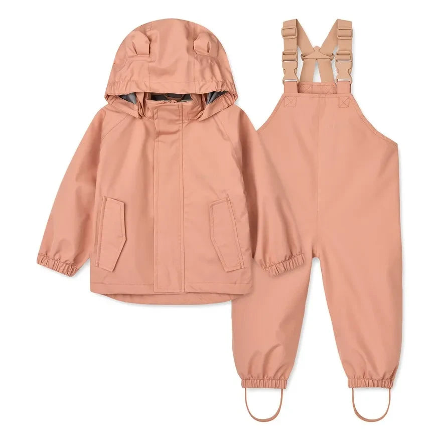 Liewood - Manu Colorblock Regen-Set aus recycelten Fasern | Rosa