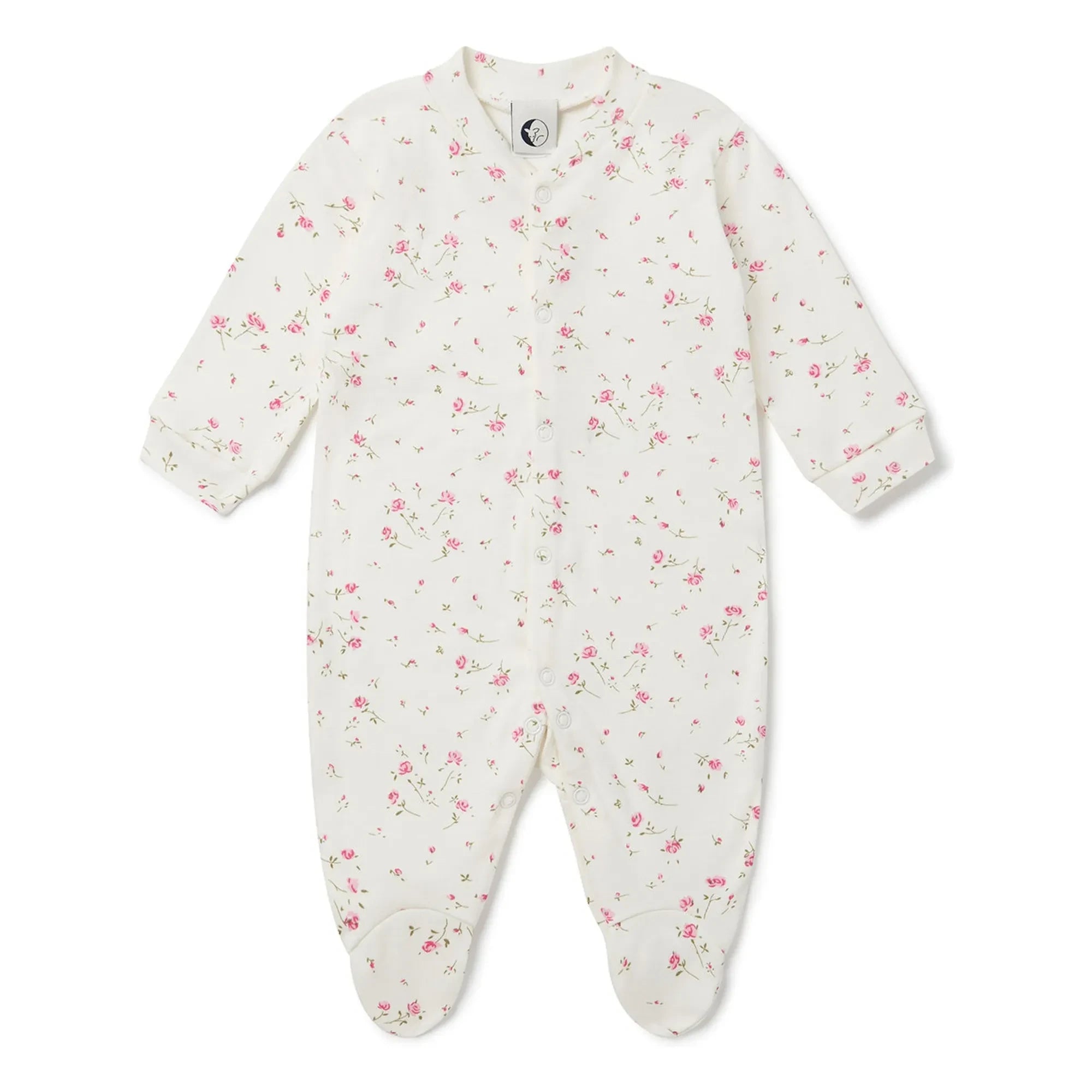 Sleepy Doe - Organik pamuklu, patikli çiçek desenli pijama | Beyaz