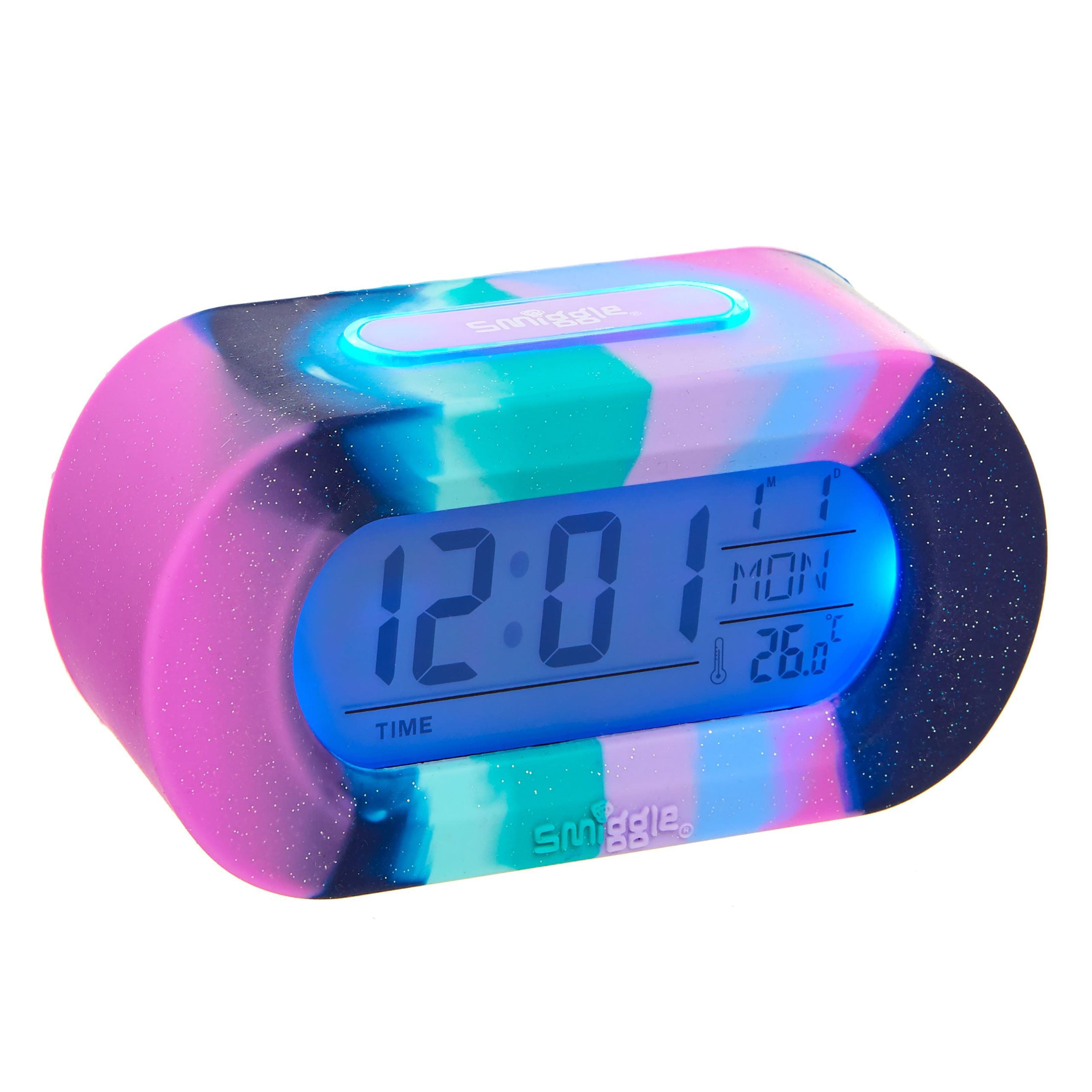 Smiggle - Işıklı ve Alarmli Silikon Masa Saati-Dinossi