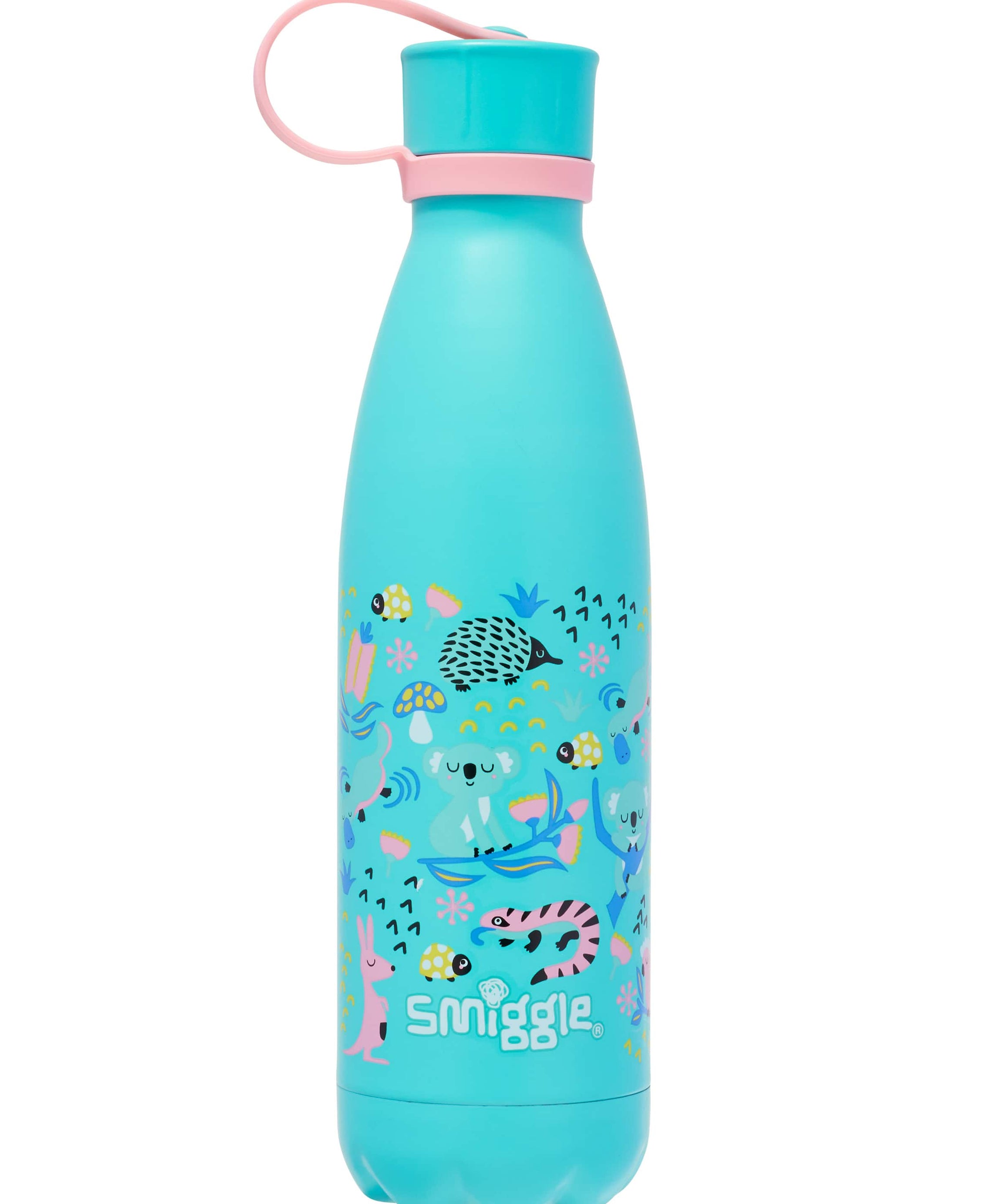 Smiggle - Hi There Kapaklı 500ML Çelik Matara-Dinossi
