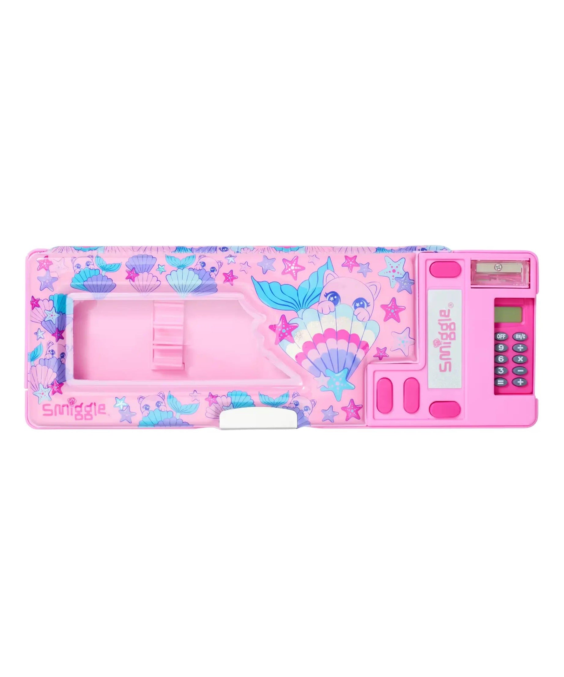 Smiggle - Hi There Deniz Dünyası Hesap Makineli Pop Out Otomatik Kalem Kutusu-Dinossi