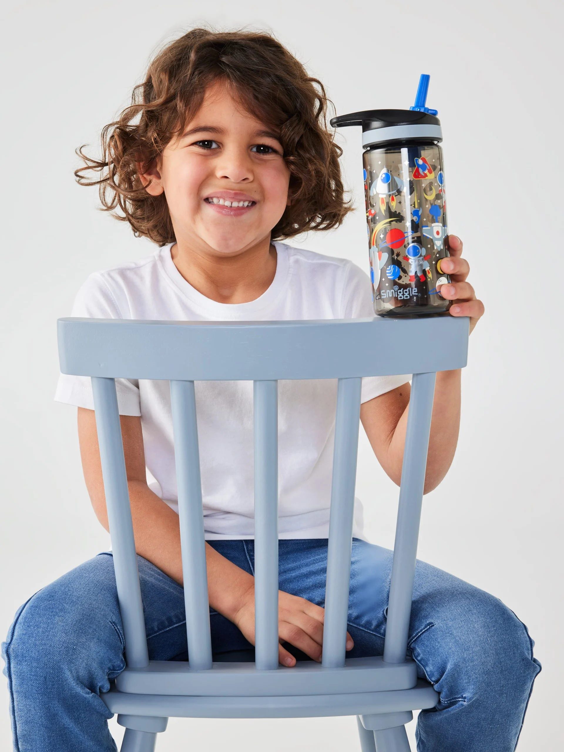 Smiggle - Lets Play 440 ML BPA'Sız Pipetli Suluk-Dinossi