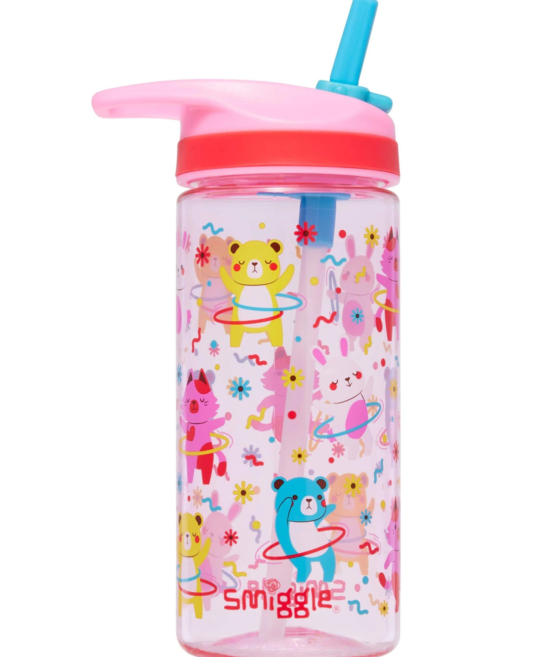 Smiggle - Lets Play 440 ML BPA'Sız Pipetli Suluk-Dinossi