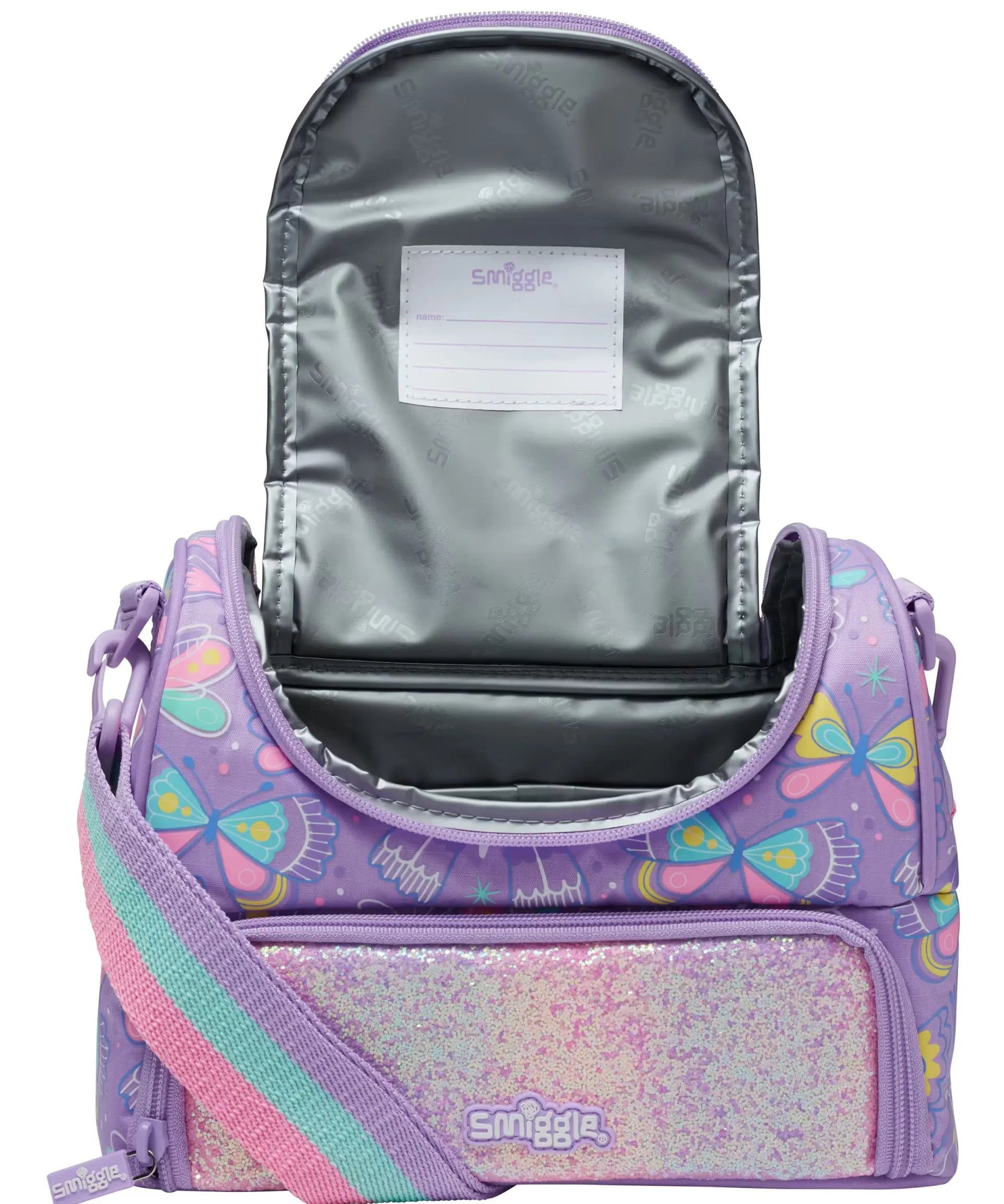 Smiggle - Flutter Çift Katlı Askılı Beslenme Çantası-Dinossi