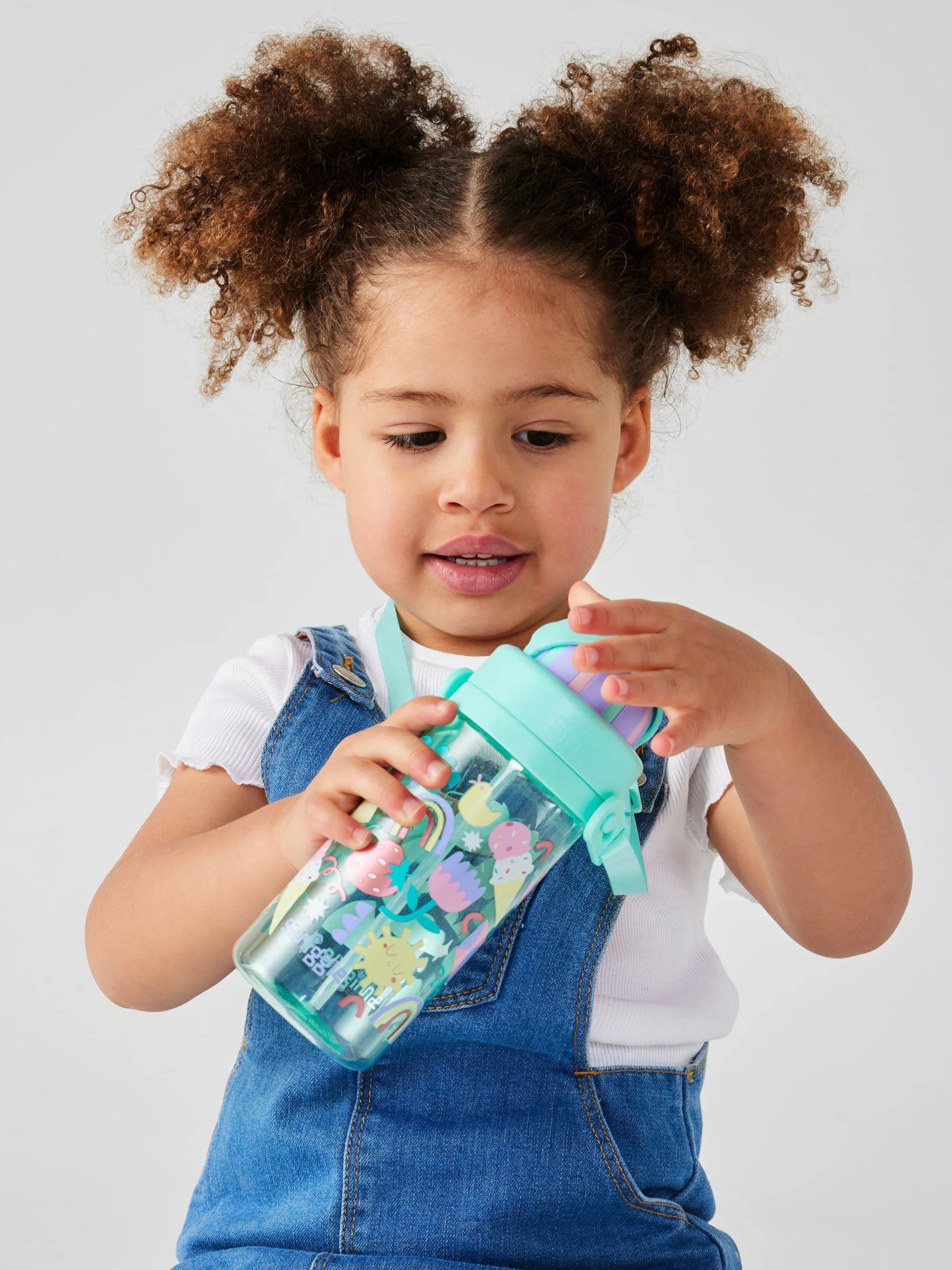 Smiggle - Glide Teeny Tiny Pipetli 440ML BPA İçermeyen Askılı Suluk-Dinossi