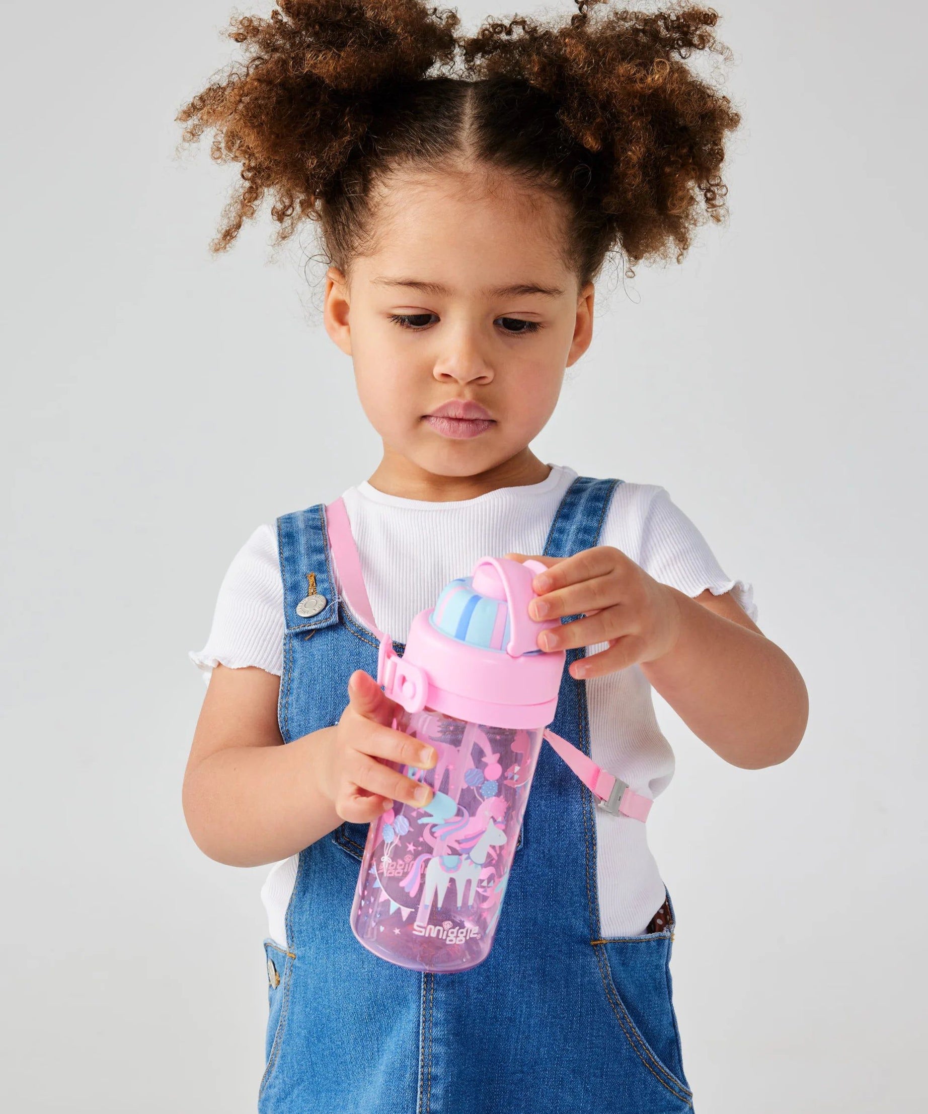 Smiggle - Glide Teeny Tiny Pipetli 440ML BPA İçermeyen Askılı Suluk-Dinossi