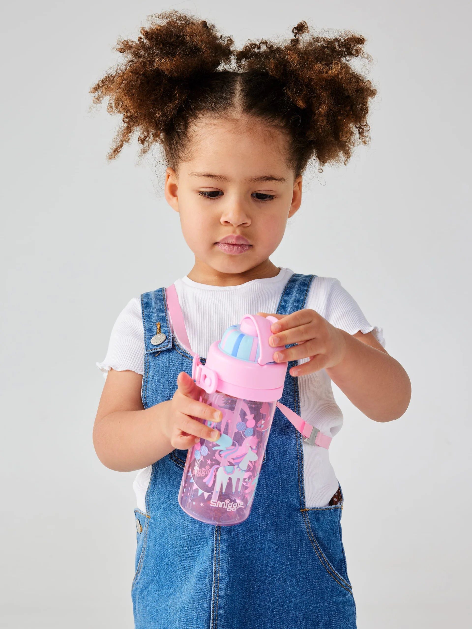 Smiggle - Glide Teeny Tiny Pipetli 440ML BPA İçermeyen Askılı Suluk-Dinossi