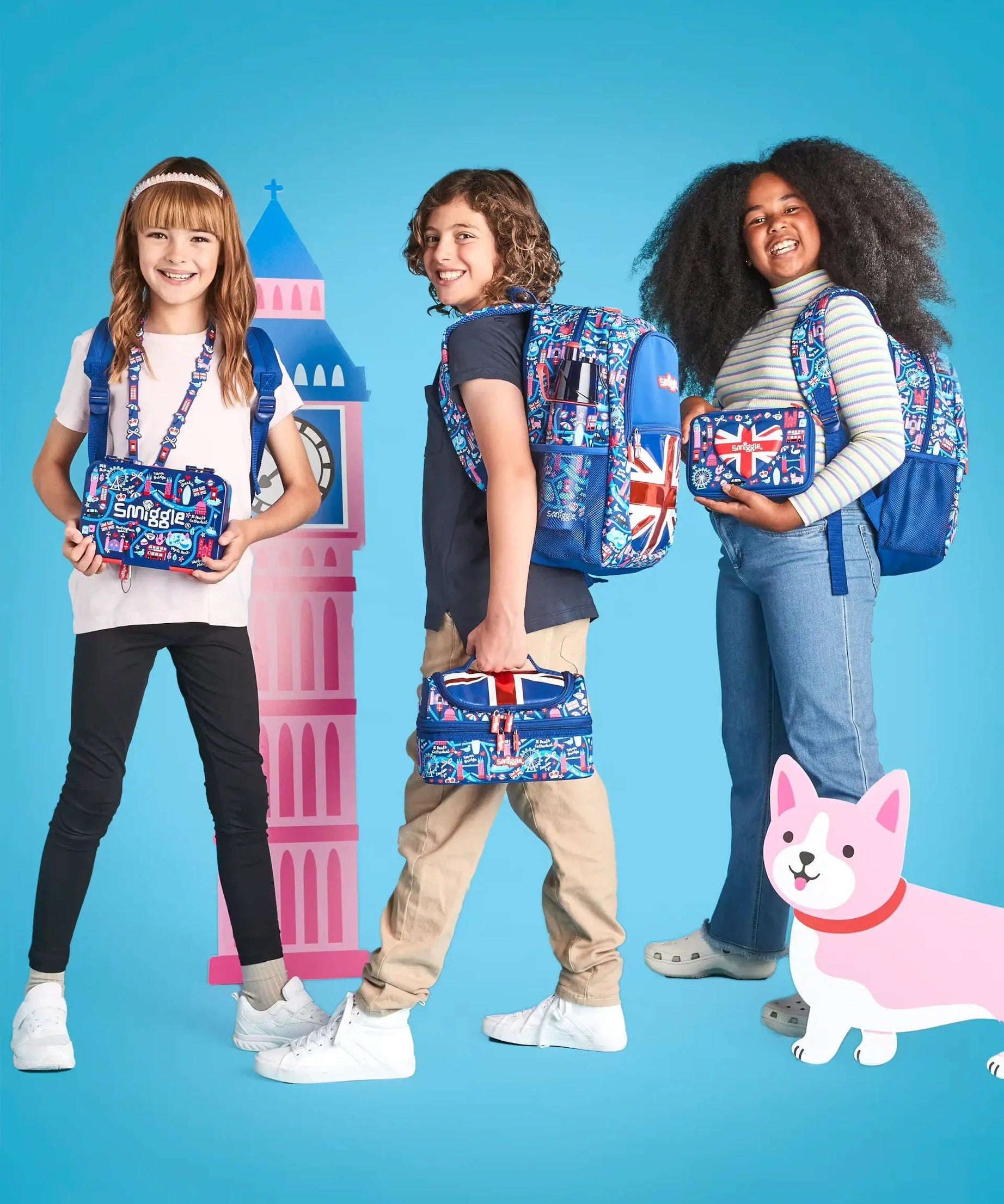 Smiggle - Little London 3lü Okul Çanta Seti-Dinossi