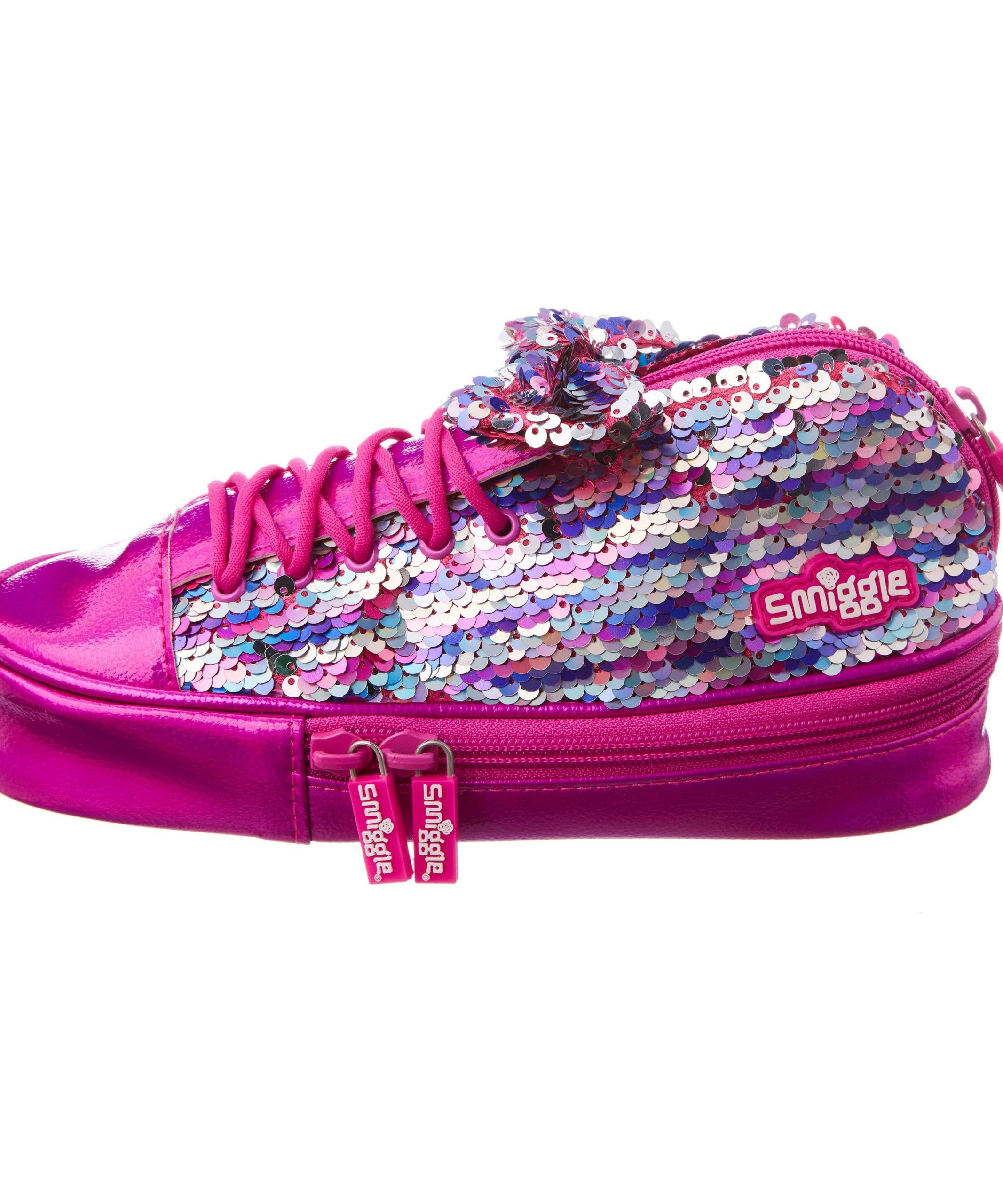 Smiggle - Spor Ayakkabı Pembe Pullu Kalem Kutusu-Dinossi