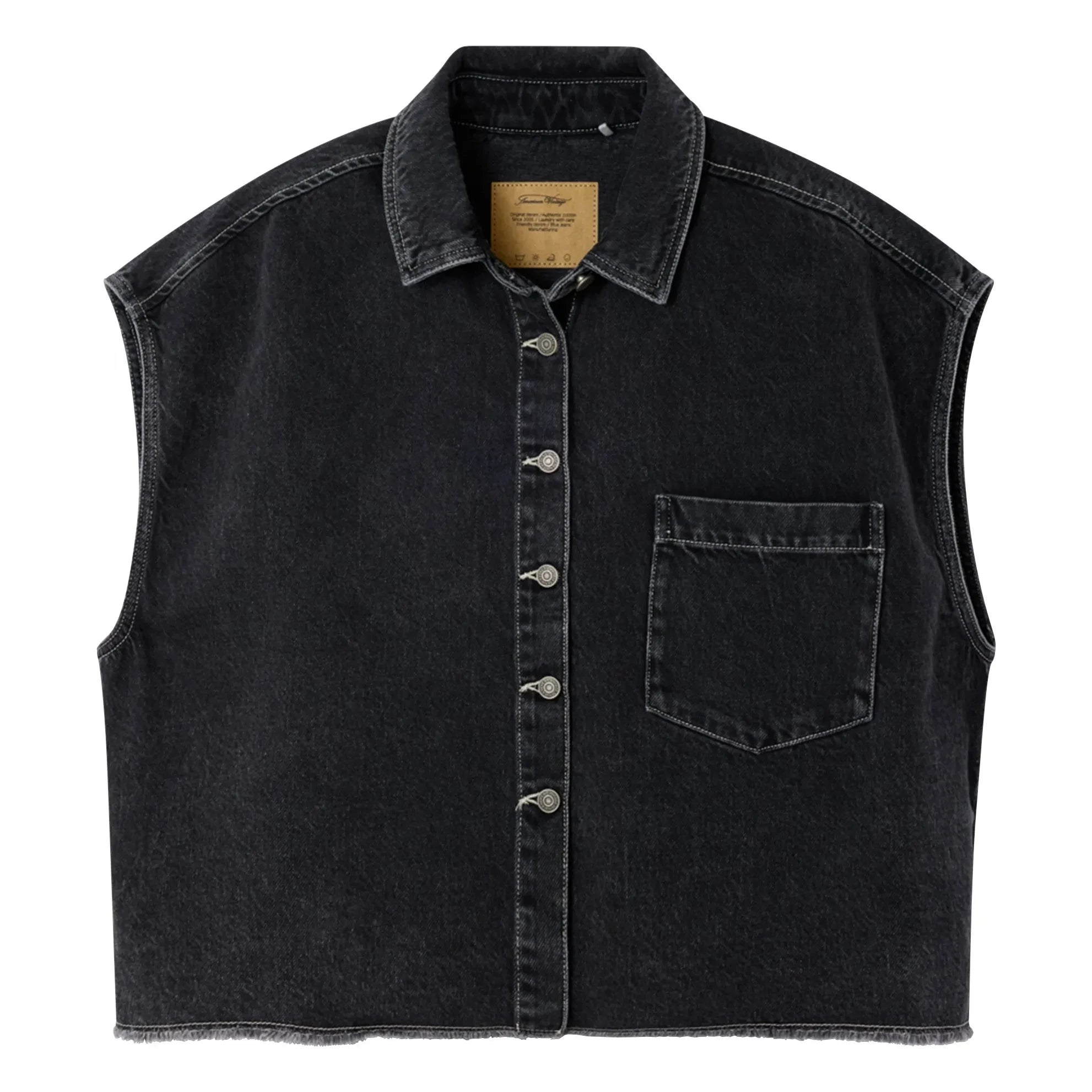 American Vintage - Yopday-B Ärmellose Weste aus Baumwolle | Schwarz
