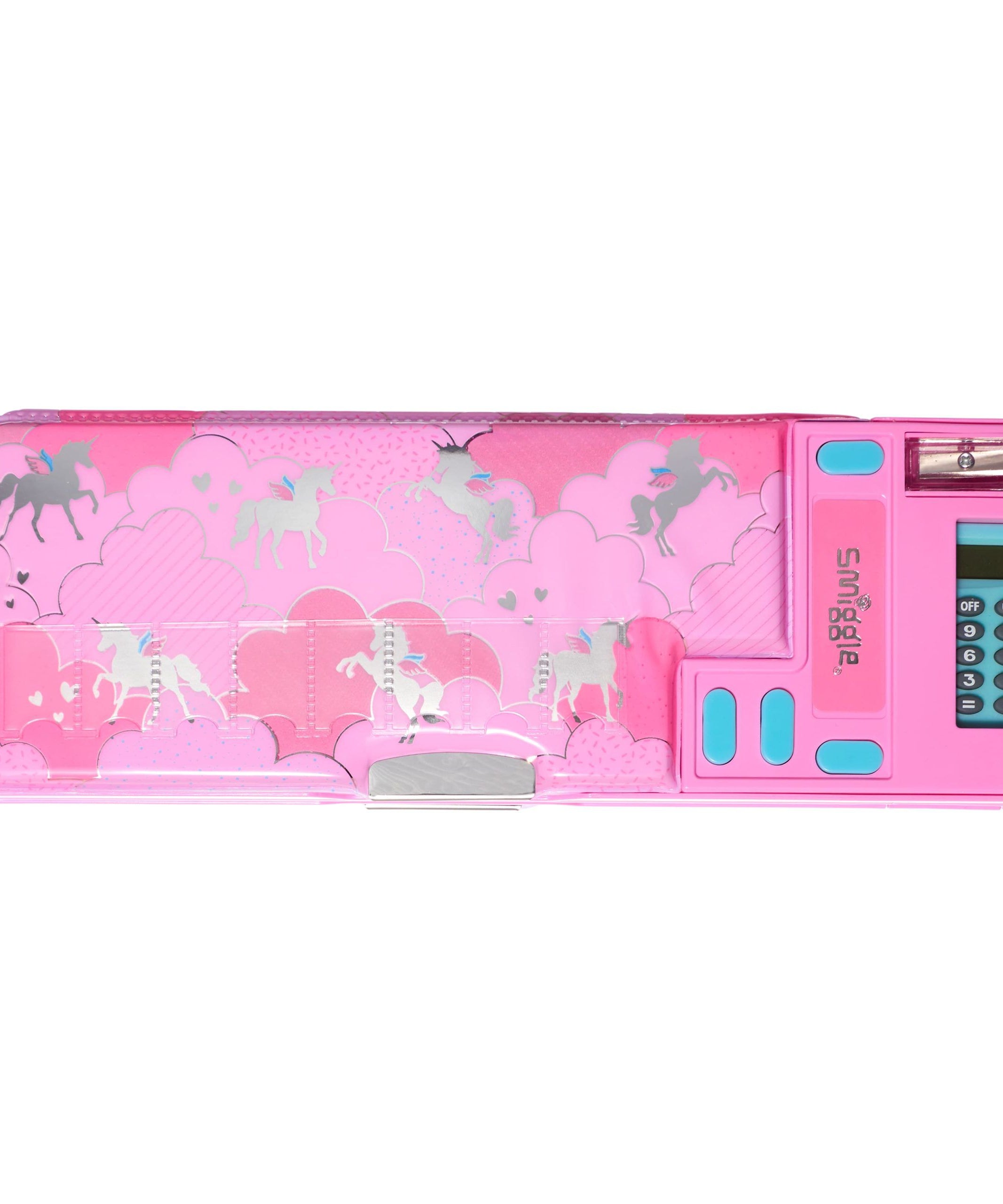 Smiggle - Lunar Unicornlar Hesap Makineli Pop Out Otomatik Kalem Kutusu-Dinossi