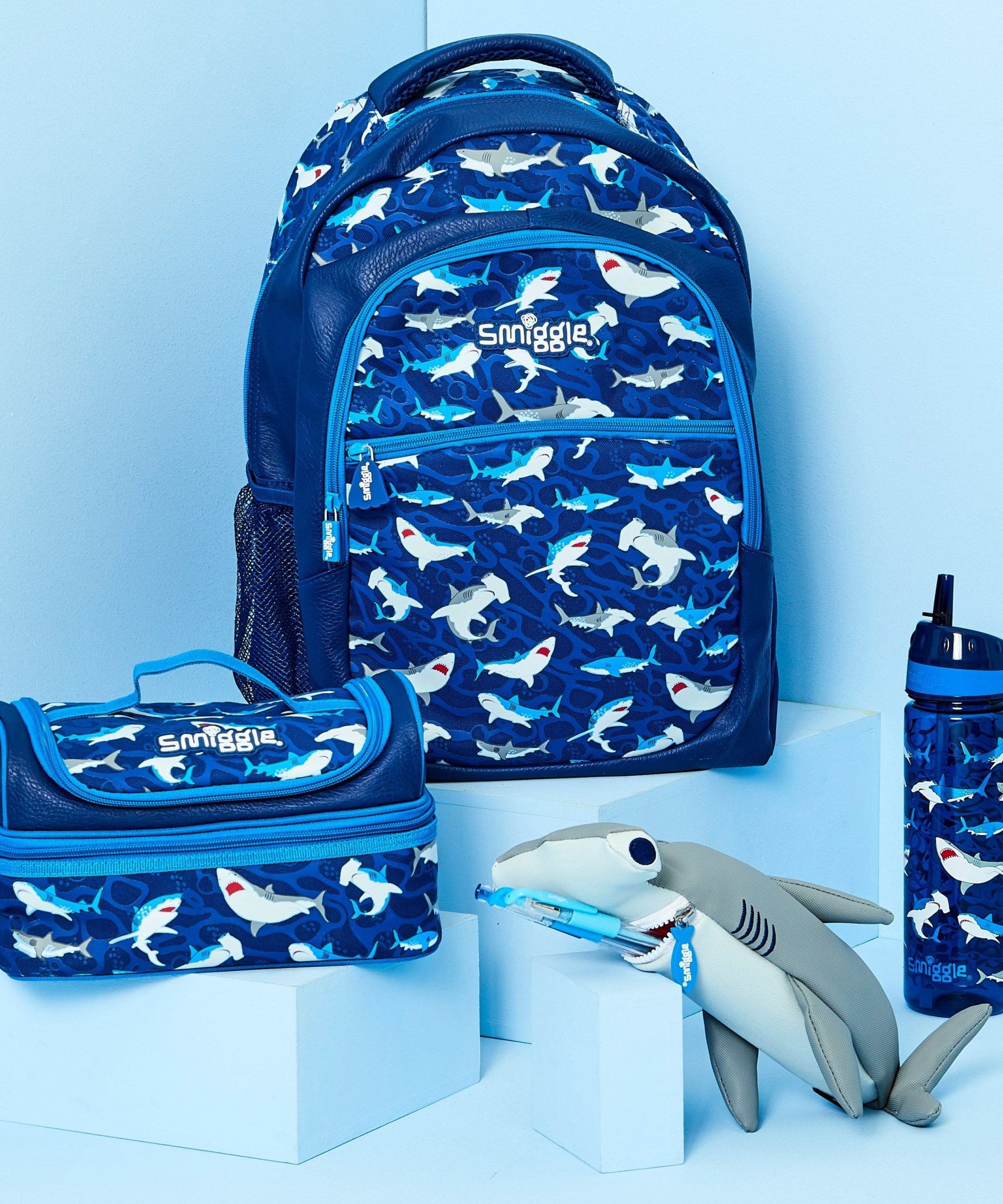 Smiggle - Flow Çekiç Başlı Köpekbalığı Şeklinde Kalem Kutusu-Dinossi