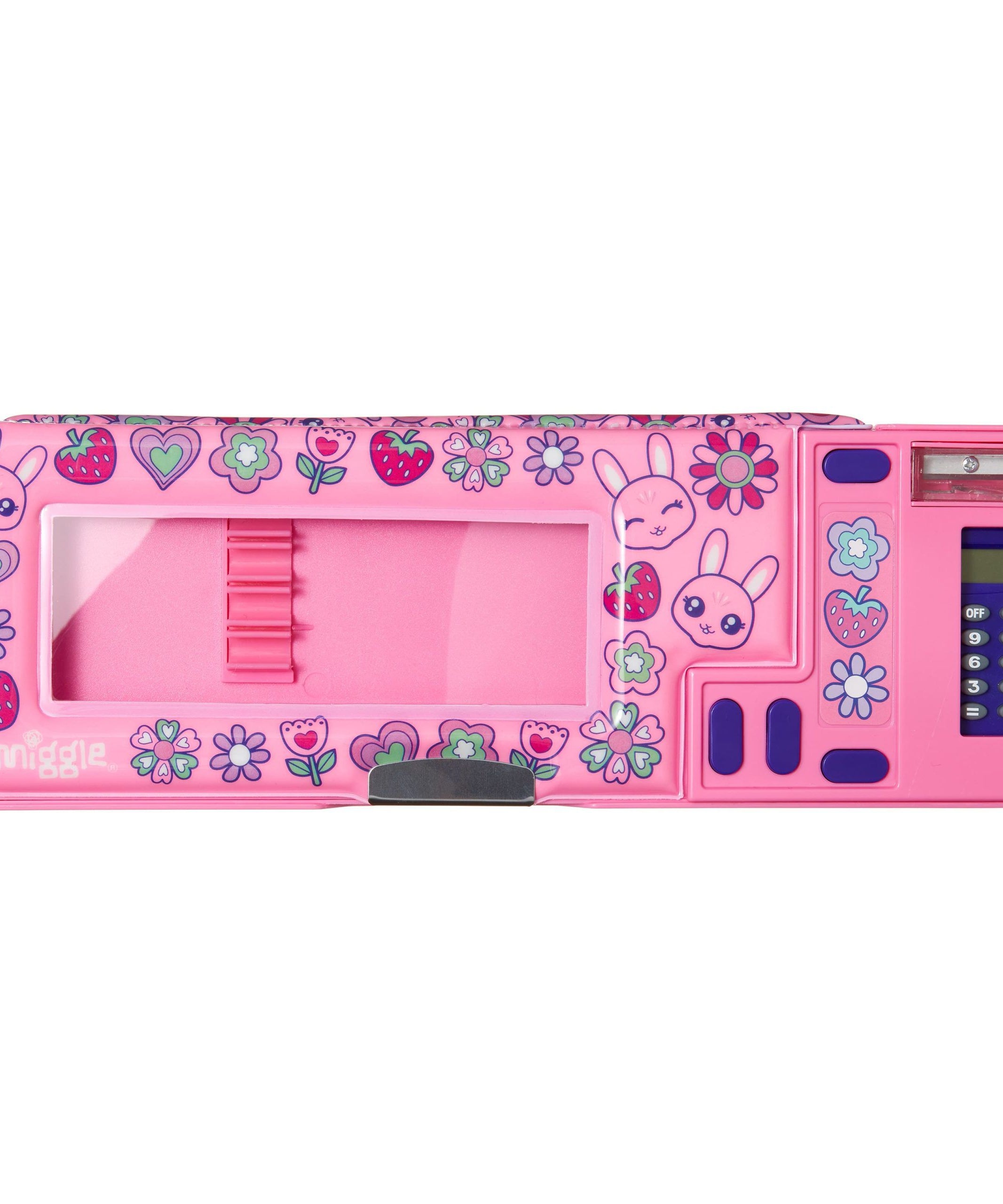 Smiggle - Budz Pembişler Hesap Makineli Pop Out Otomatik Kalem Kutusu-Dinossi