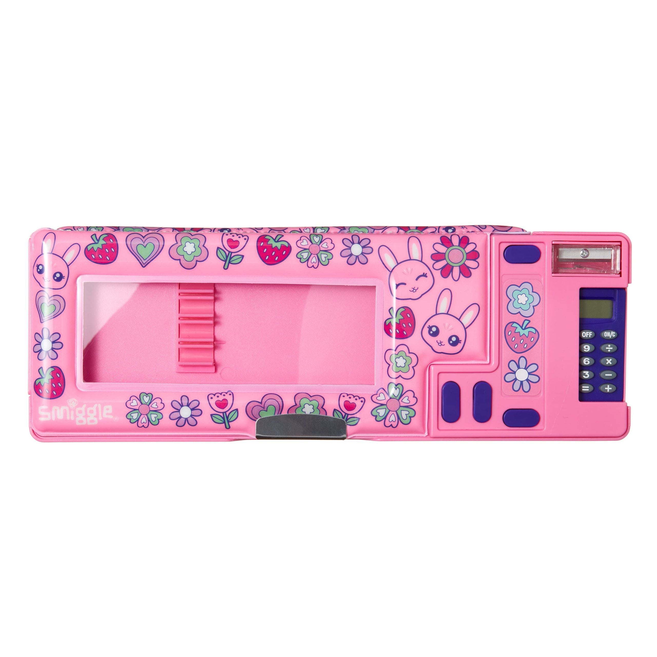 Smiggle - Budz Pembişler Hesap Makineli Pop Out Otomatik Kalem Kutusu-Dinossi