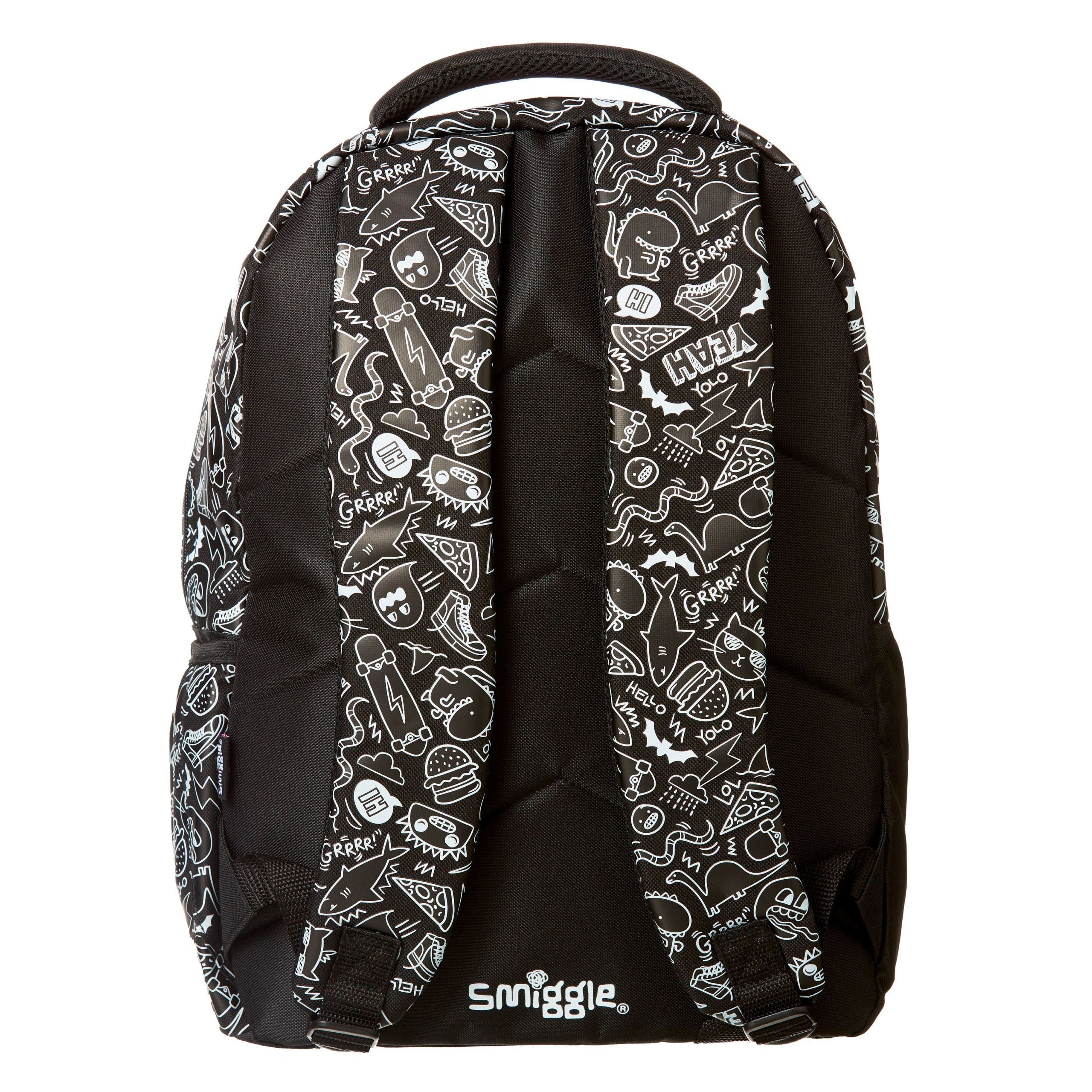 Smiggle - Dinossi Özel Tasarım Siyah Sırt Çantası-Dinossi