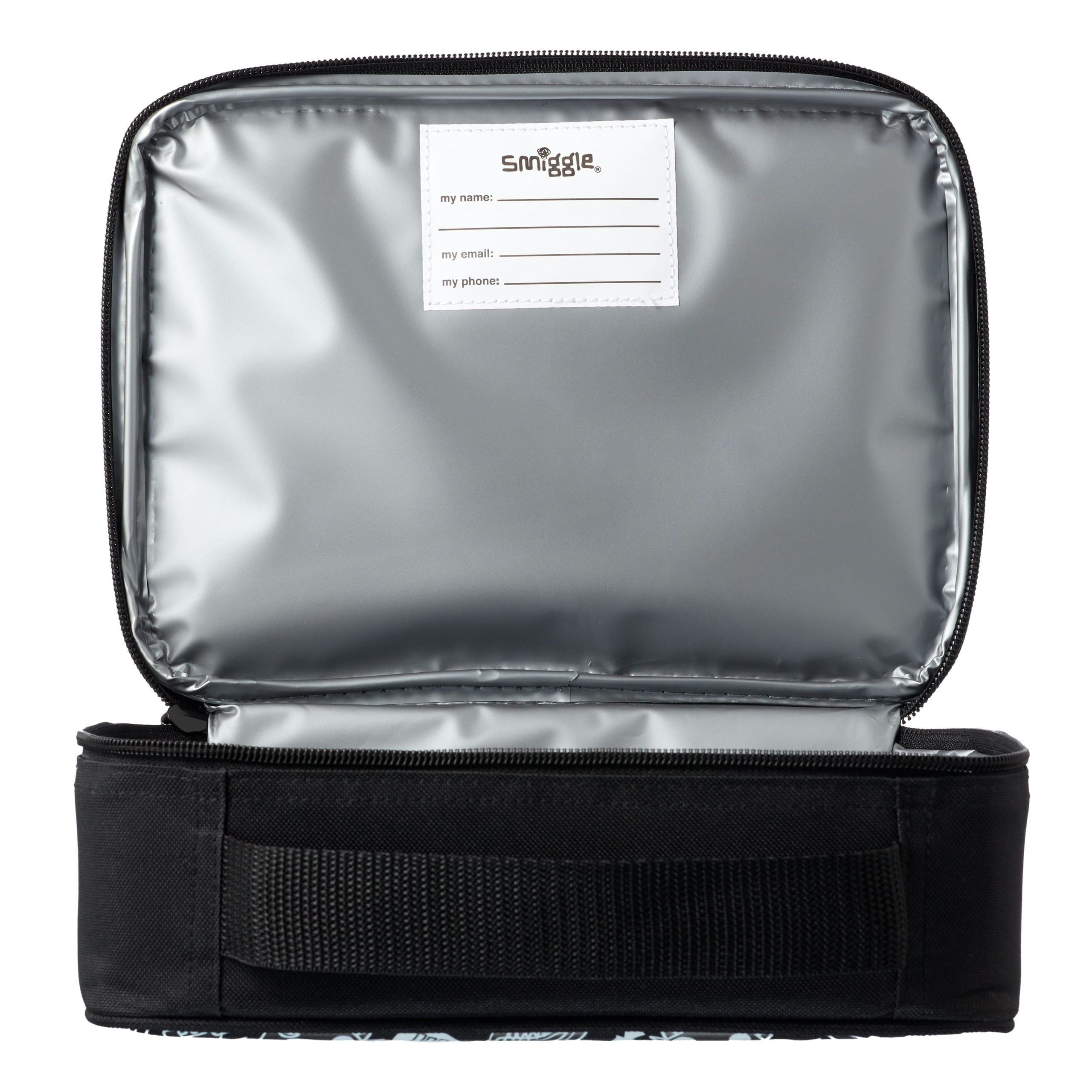 Smiggle - Neat Dinossi Siyah Özel Seri Beslenme Çantası-Dinossi