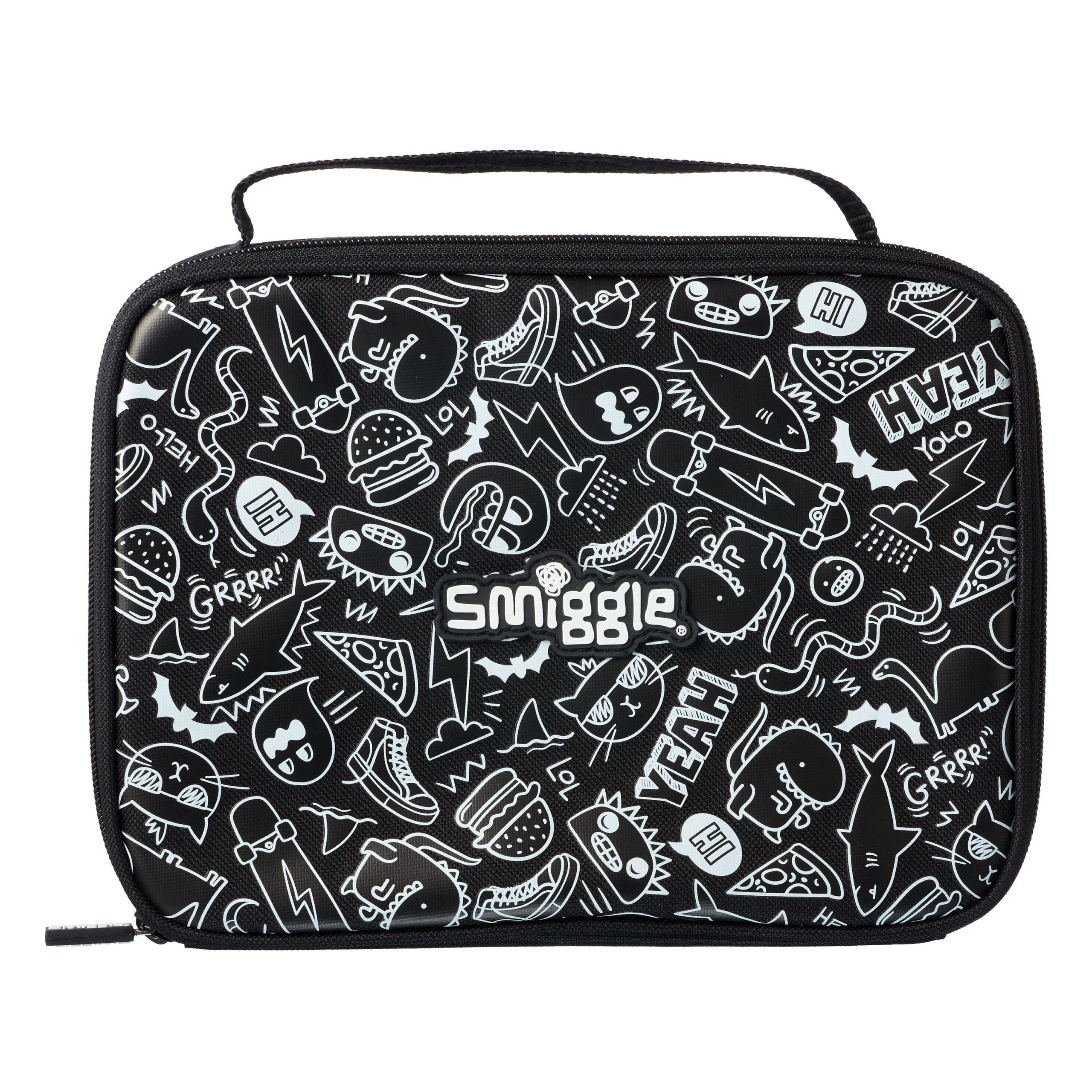 Smiggle - Neat Dinossi Siyah Özel Seri Beslenme Çantası-Dinossi