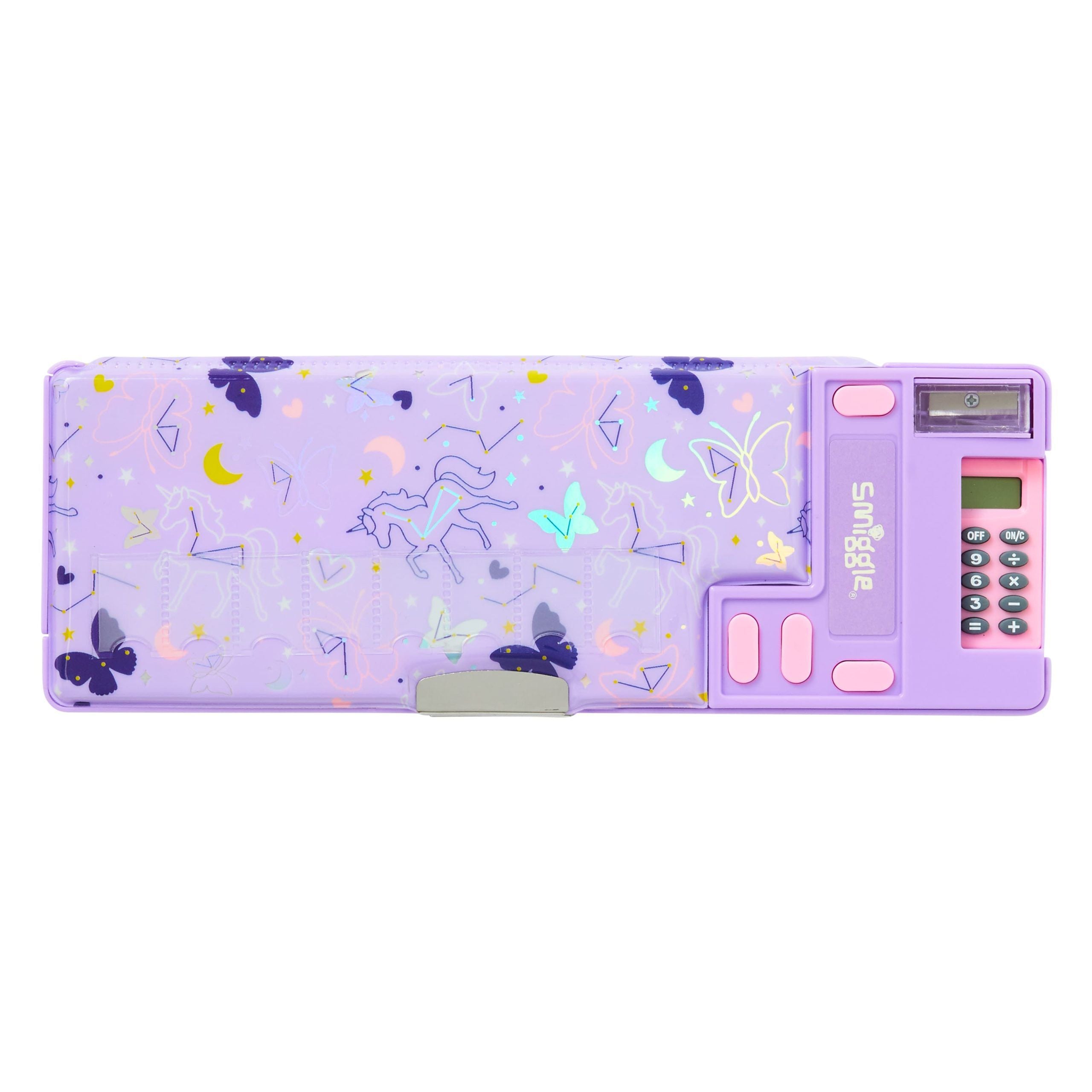 Smiggle - İsimlikli Unicorn Hesap Makineli Pop Out Otomatik Kalem Kutusu-Dinossi