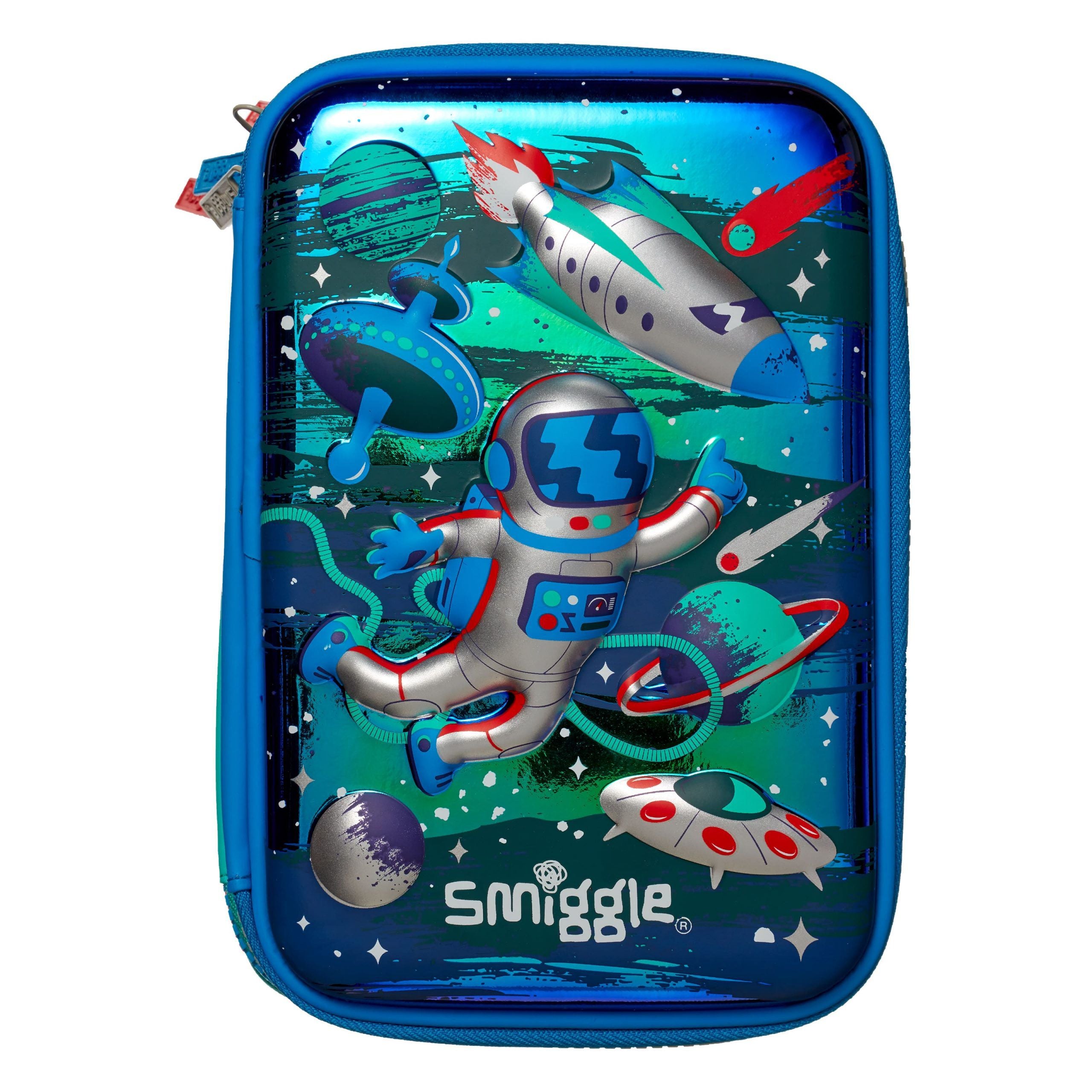 Smiggle - Splendor Üçlü Uzayda Hardtop Kalem Kutusu-Dinossi
