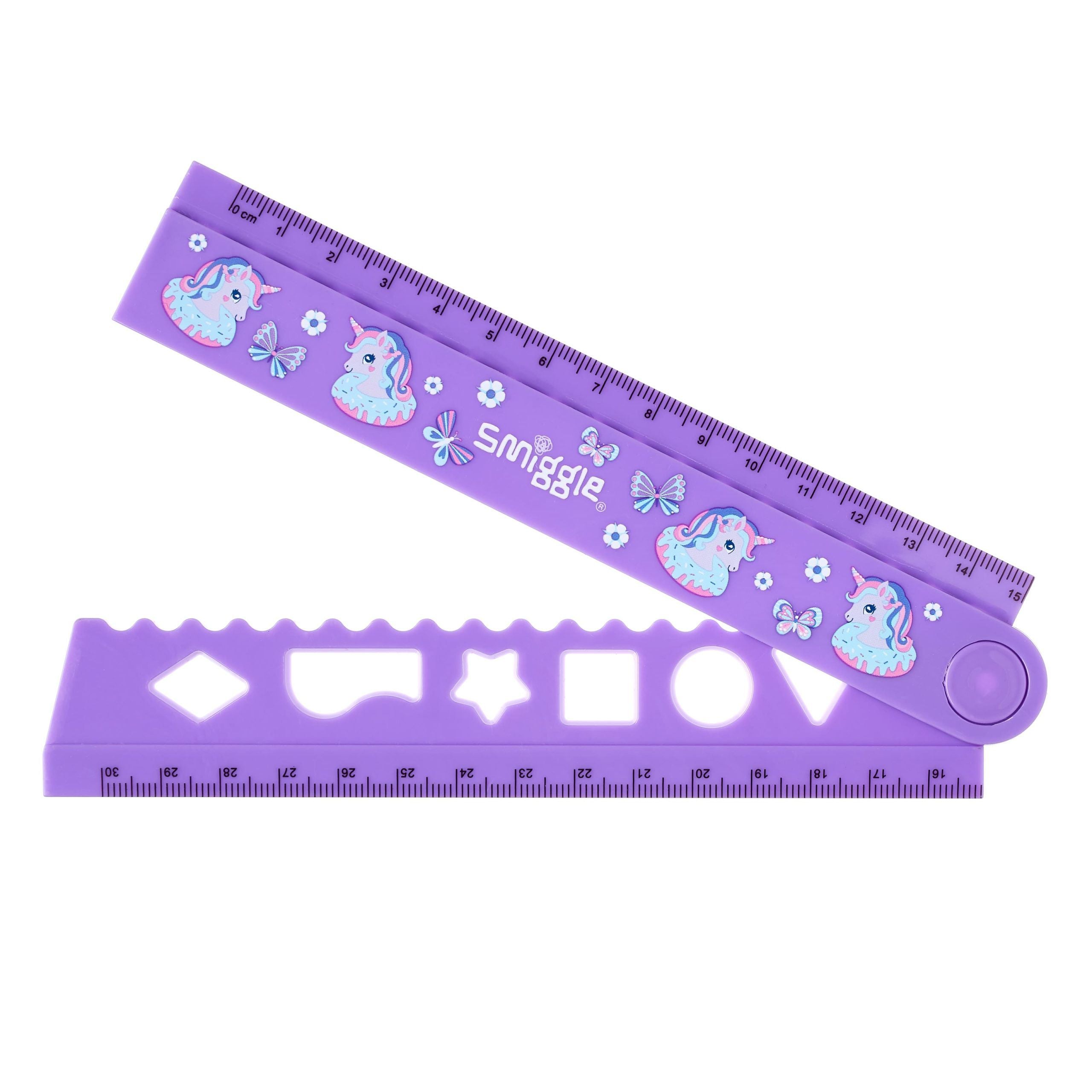 Smiggle - Unicorn Katlama ve Şekil Verme Cetveli-Dinossi