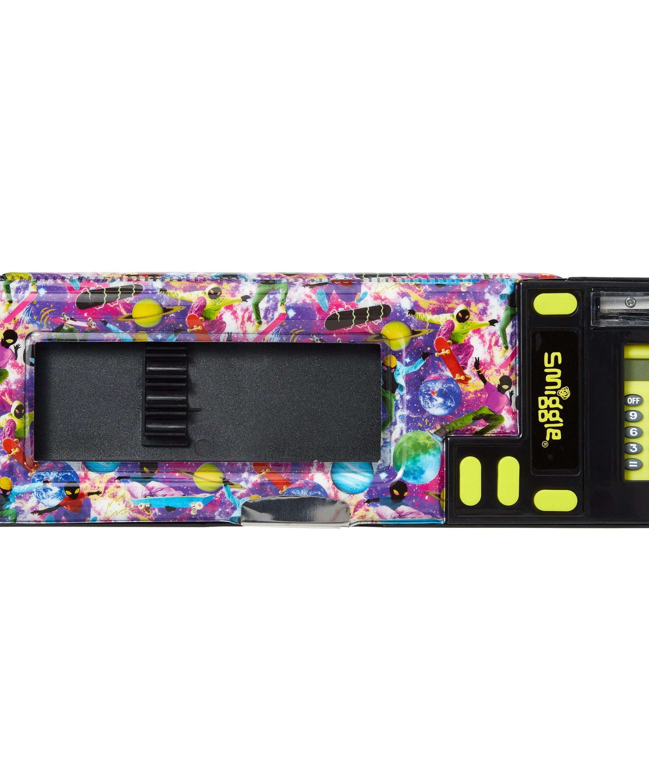 Smiggle - Galaxy Gizemli Adam Hesap Makineli Pop Out Otomatik Kalem Kutusu-Dinossi