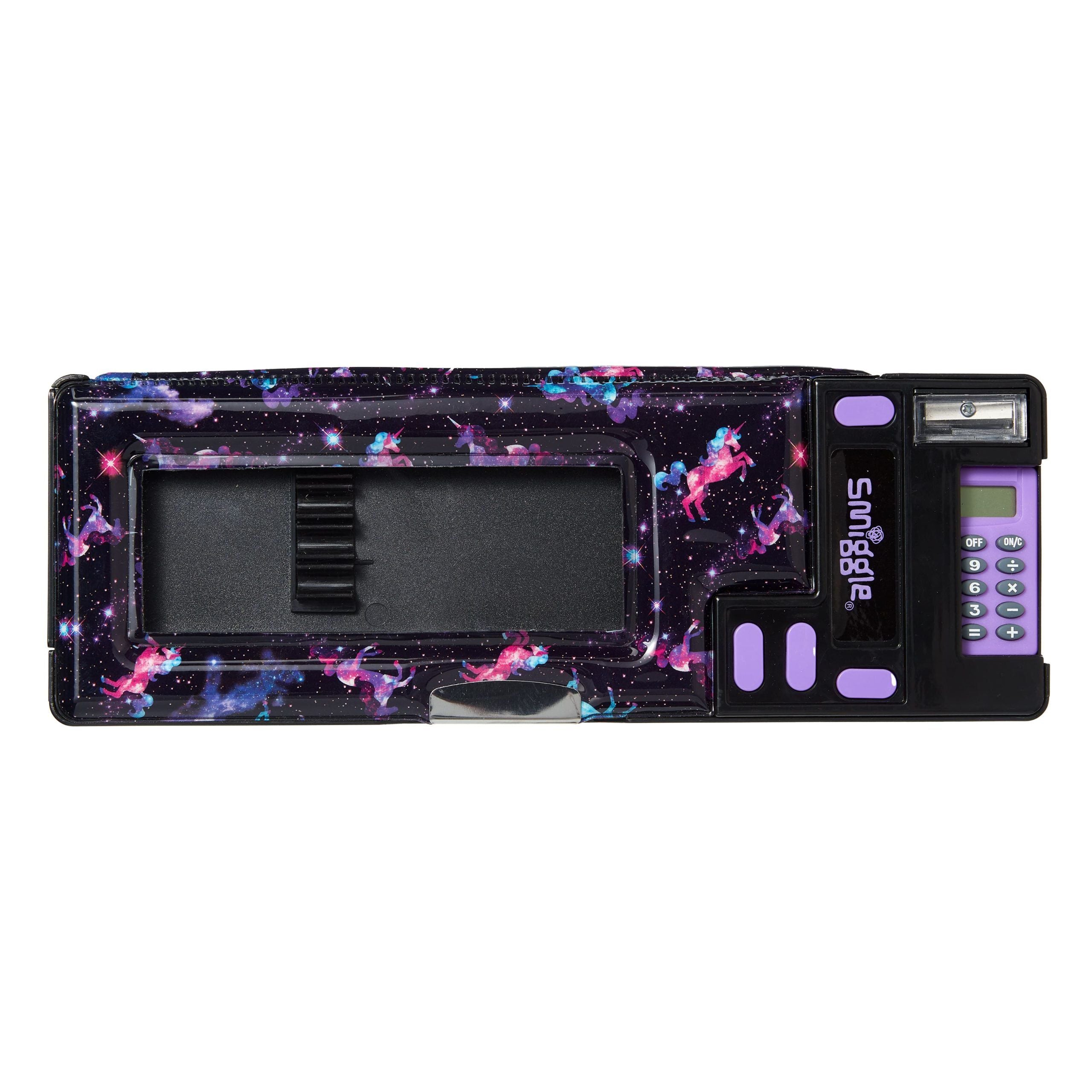 Smiggle - Galaxy Uzaydaki Unicornlar Hesap Makineli Pop Out Otomatik Kalem Kutusu-Dinossi