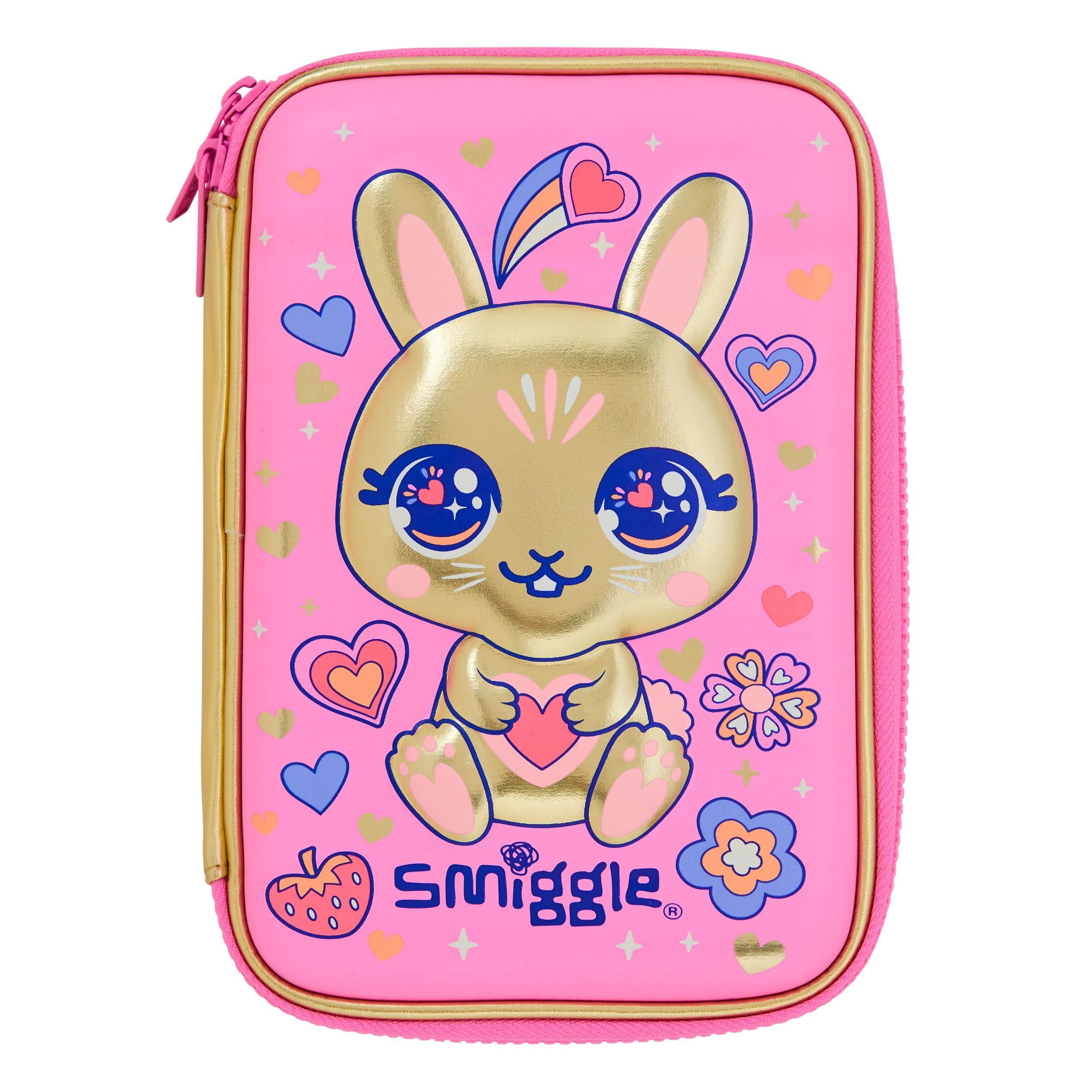 Smiggle - 3D Kabartmalı Altın Budz Karakterli Kalem Kutusu-Dinossi