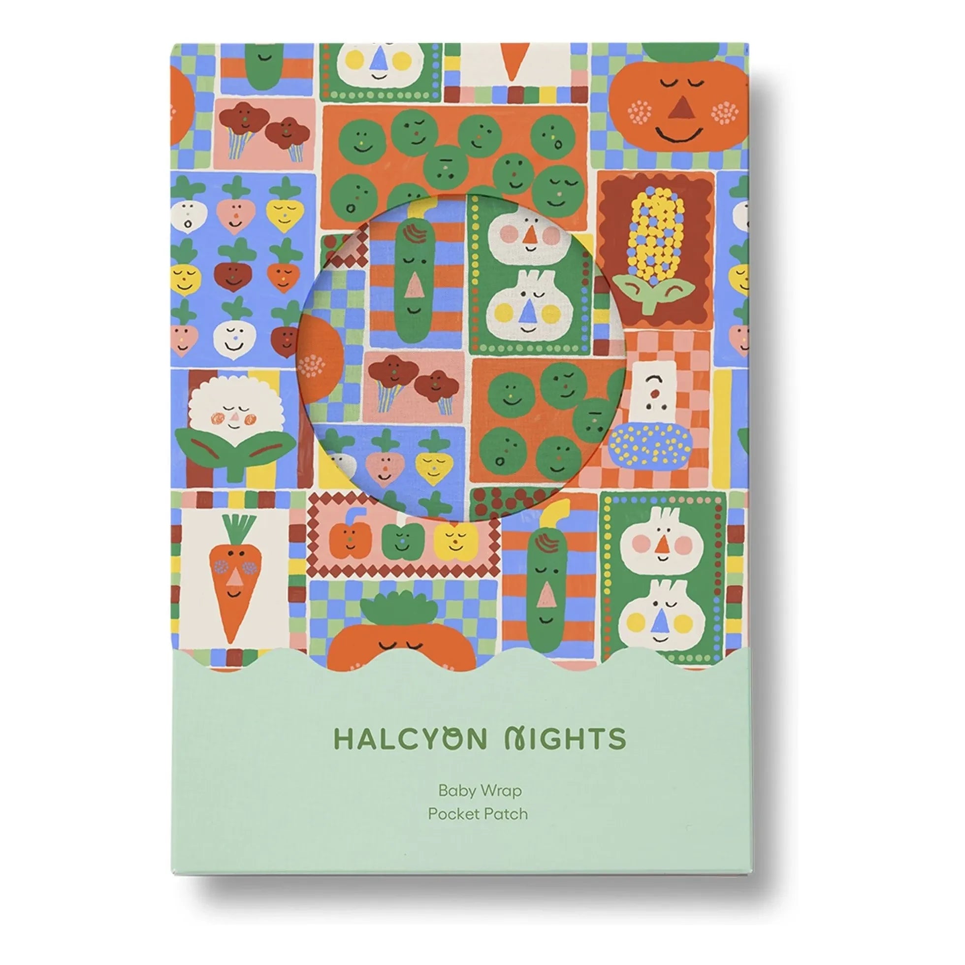 Halcyon Nights - Pucktuch aus Bio-Baumwolle mit Gemüse-Print | Orange
