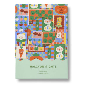 Halcyon Nights - Pucktuch aus Bio-Baumwolle mit Gemüse-Print | Orange