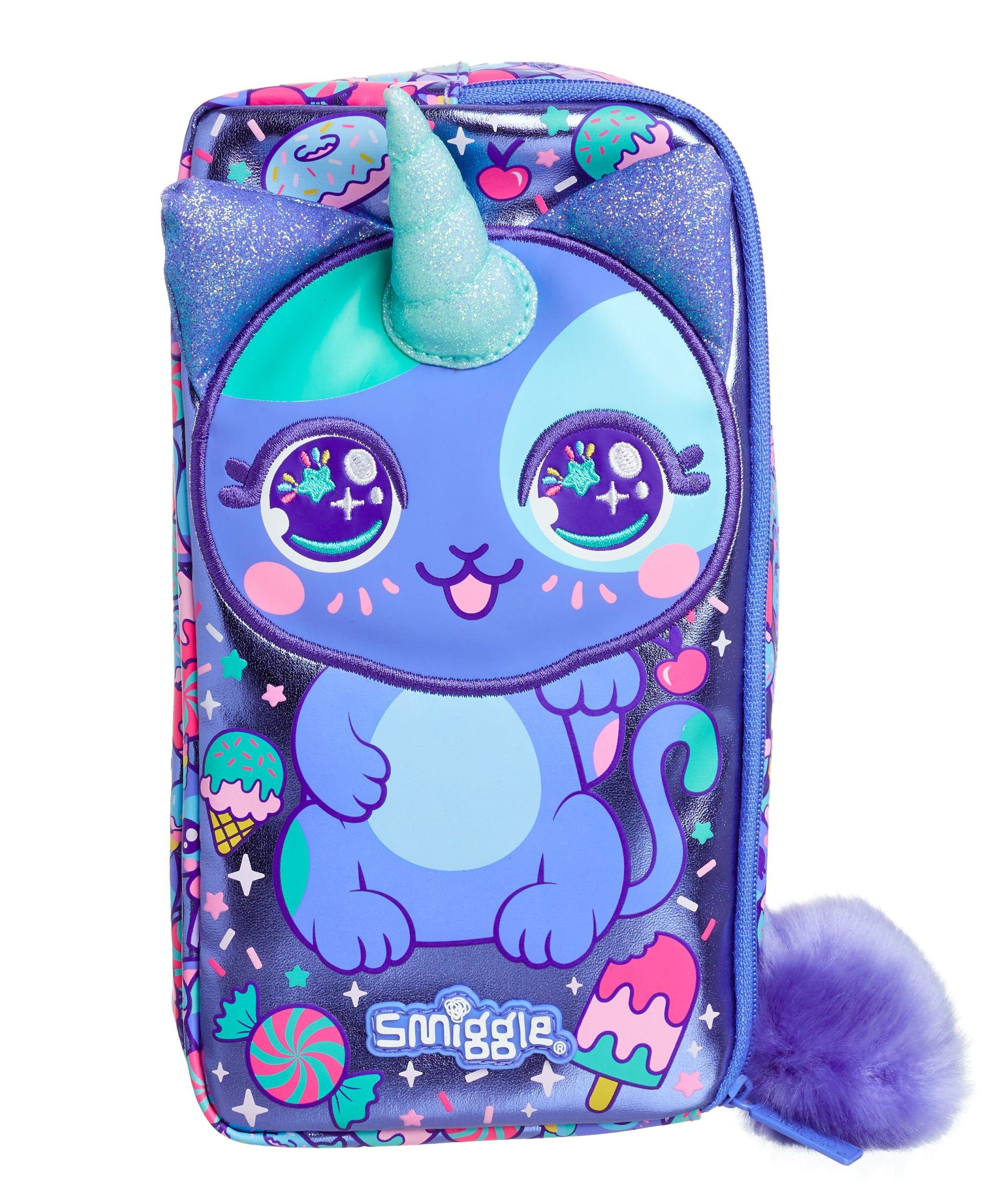 Smiggle - Budz Karakteri İki Gözlü Kalem Kutusu-Dinossi