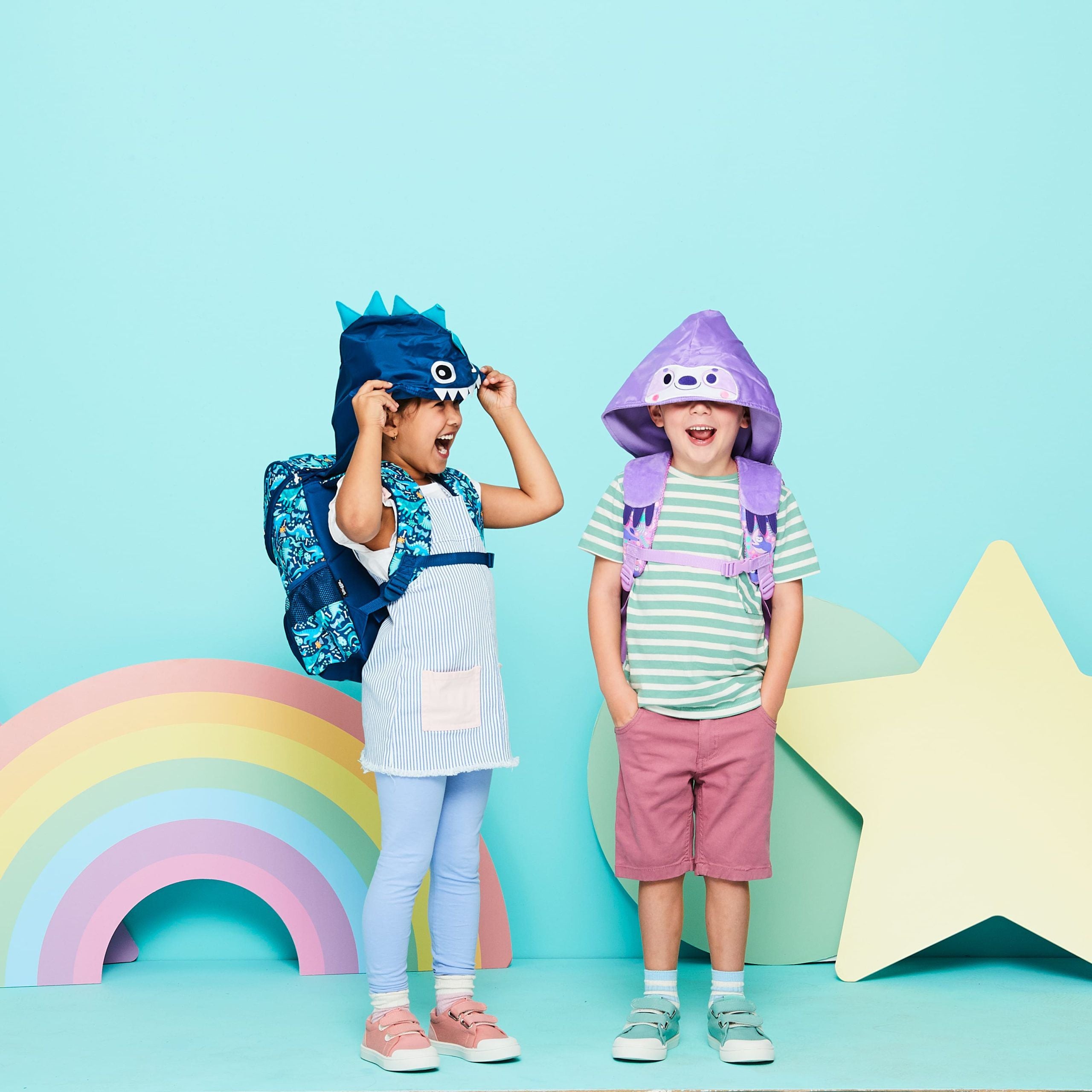 Smiggle - Slumber Hoodie Karakter Junior Sırt Çantası-Dinossi