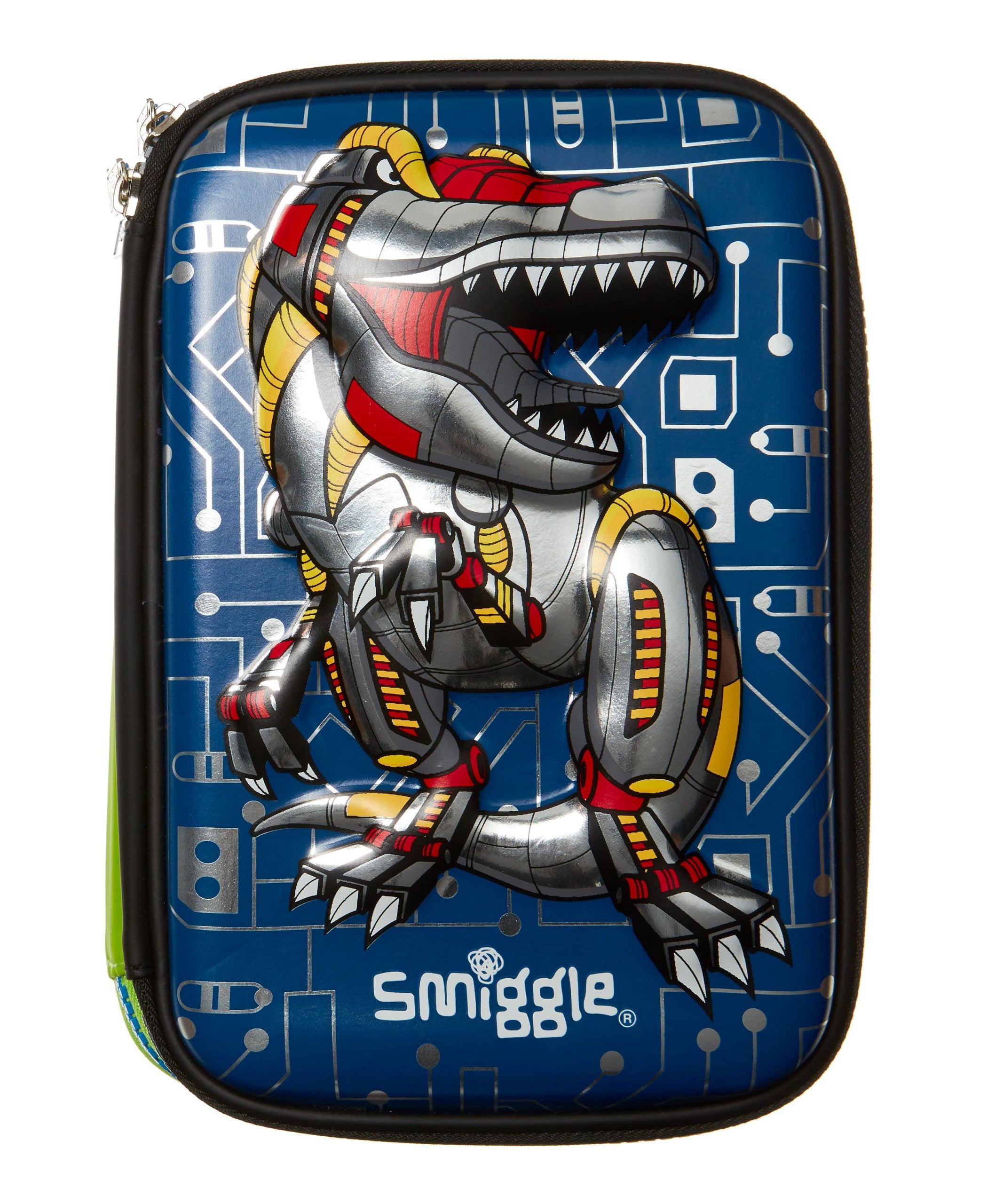 Smiggle - Illusion Üçlü Dinossi Özel Tasarım Hardtop Kalem Kutusu-Dinossi