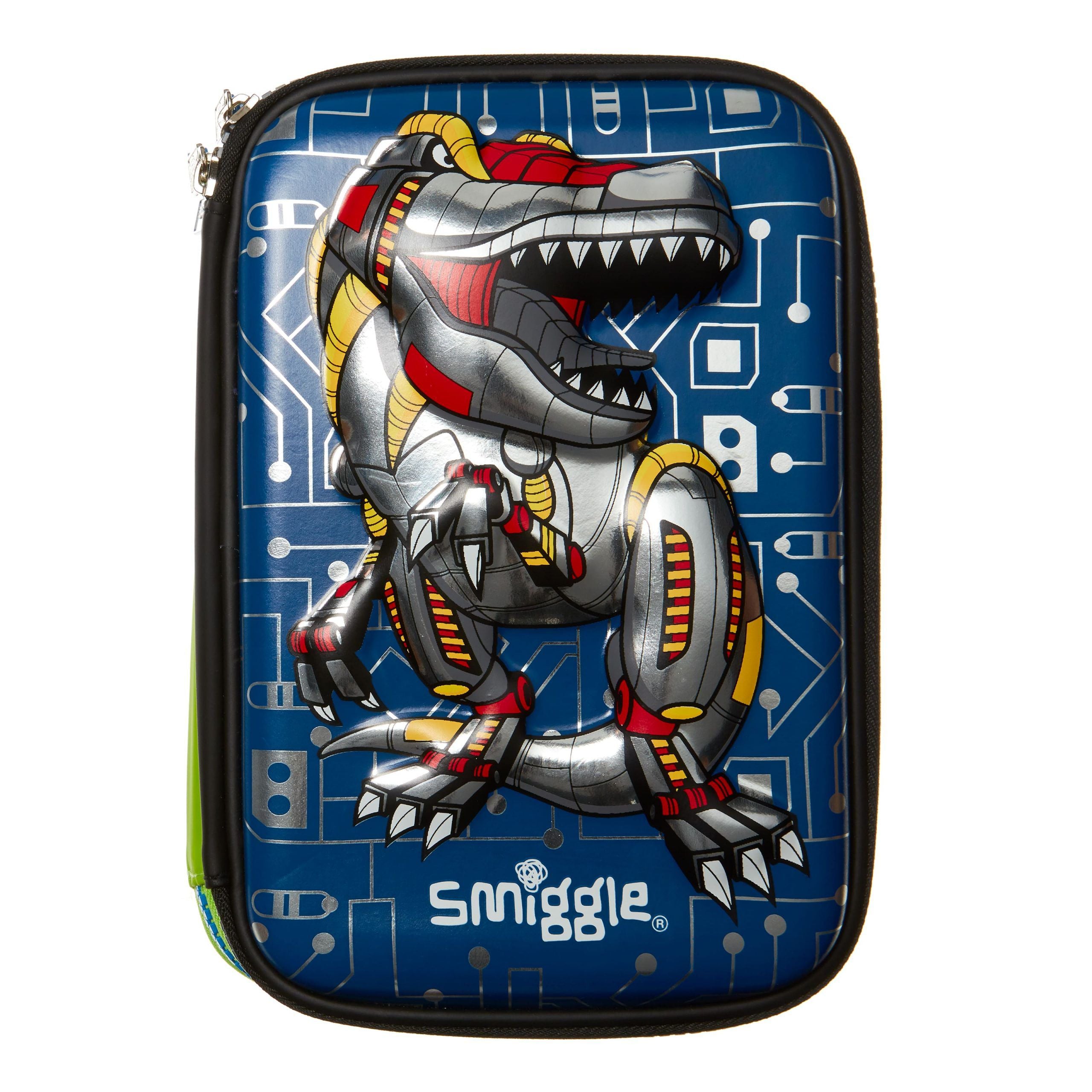 Smiggle - Illusion Üçlü Dinossi Özel Tasarım Hardtop Kalem Kutusu-Dinossi