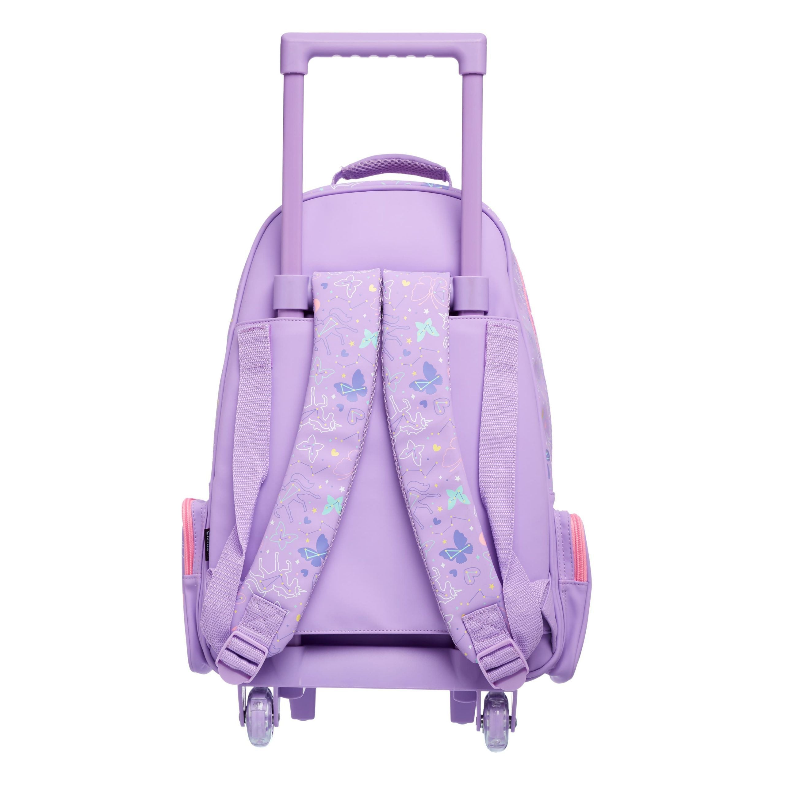 Smiggle - Işıklı Tekerlekli Sky Trolley Çekçekli Sırt Çantası-Dinossi