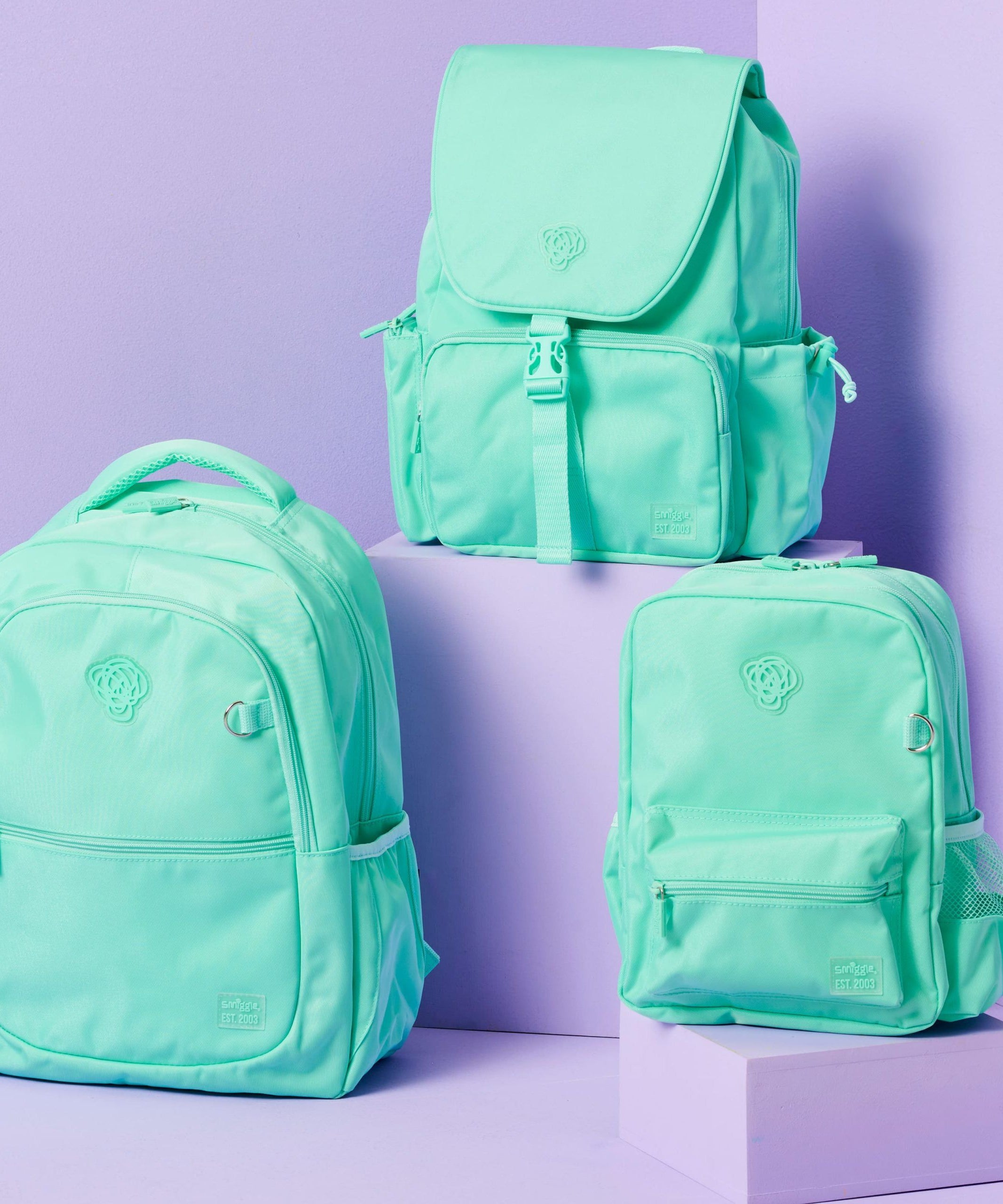 Smiggle - Sorbet Mint Yeşili Su Geçirmez Sırt Çantası-Dinossi
