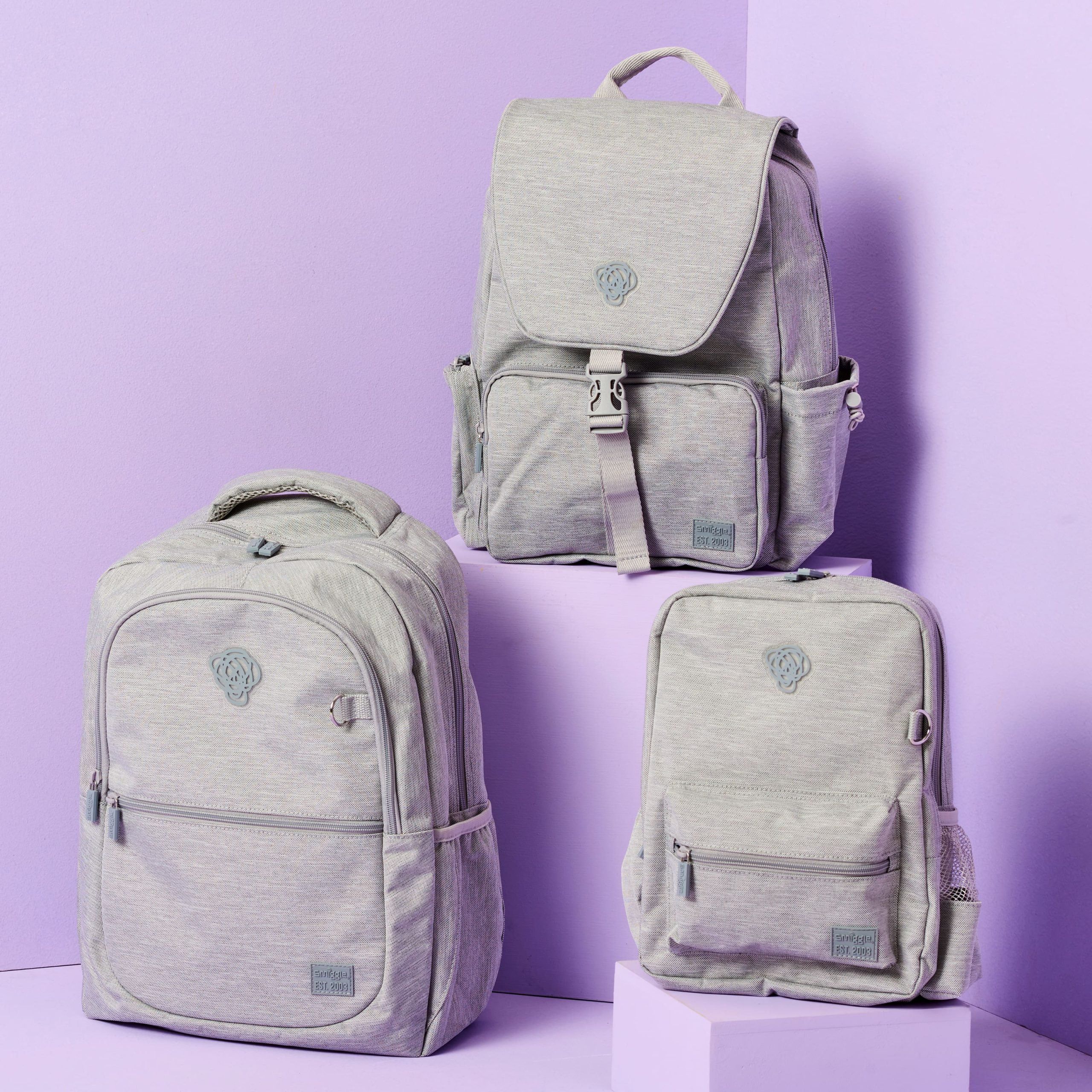 Smiggle - Sorbet Mini Gri Su Geçirmez Sırt Çantası-Dinossi