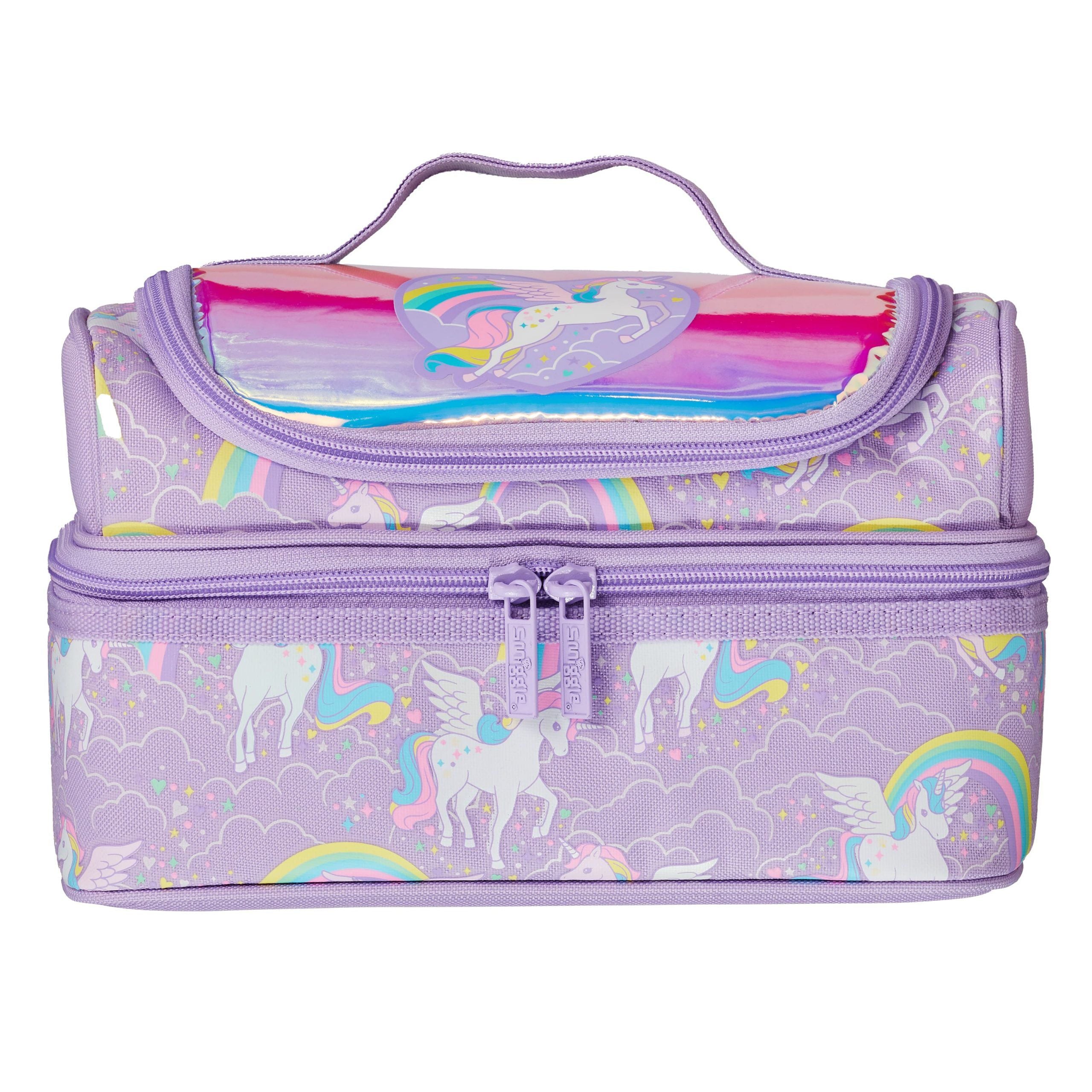 Smiggle - Beyond Çift Katlı Mor Unicorn Beslenme Çantası-Dinossi