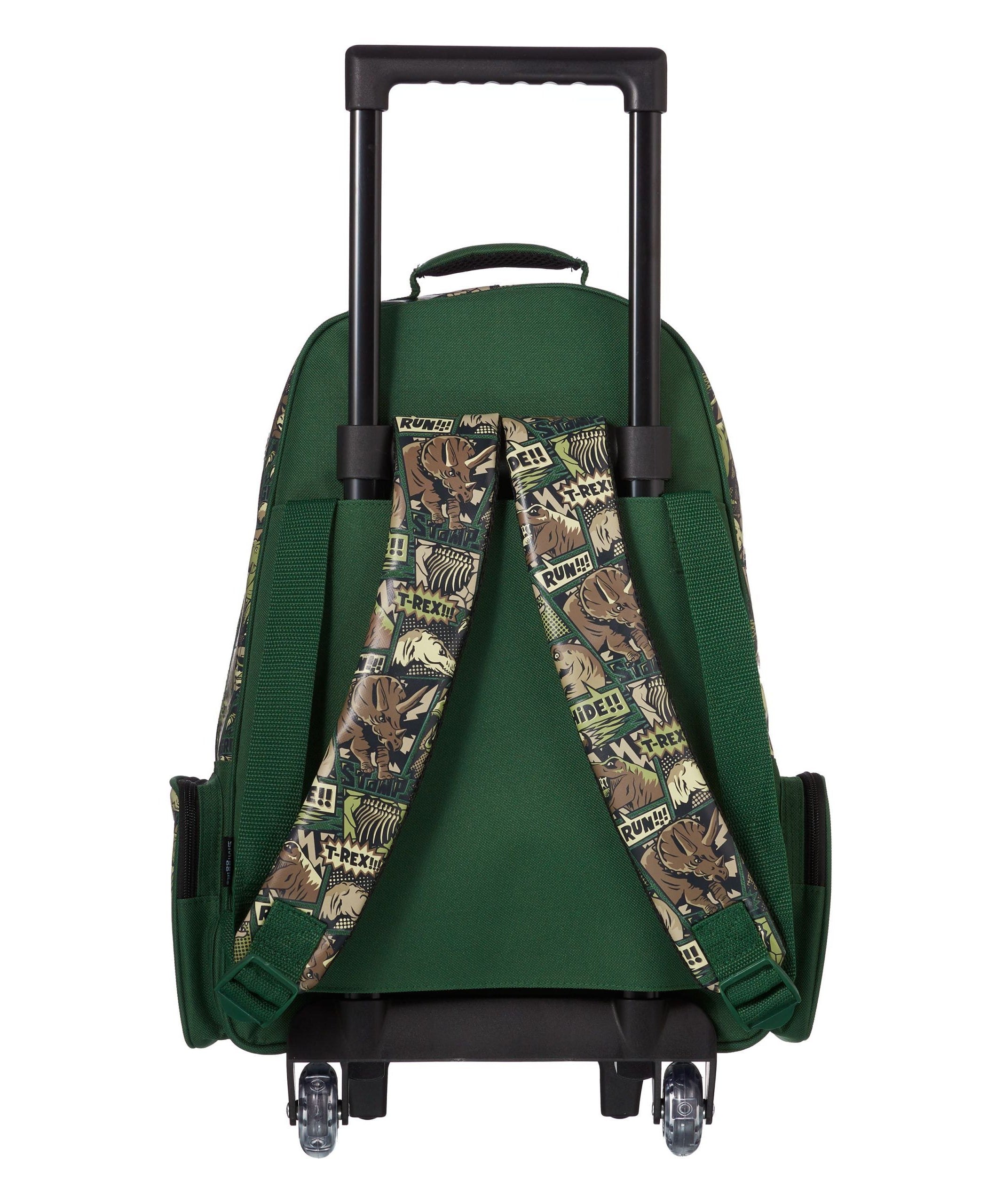 Smiggle - Işıklı Tekerlekli Beyond Trolley Sırt Çantası-Dinossi