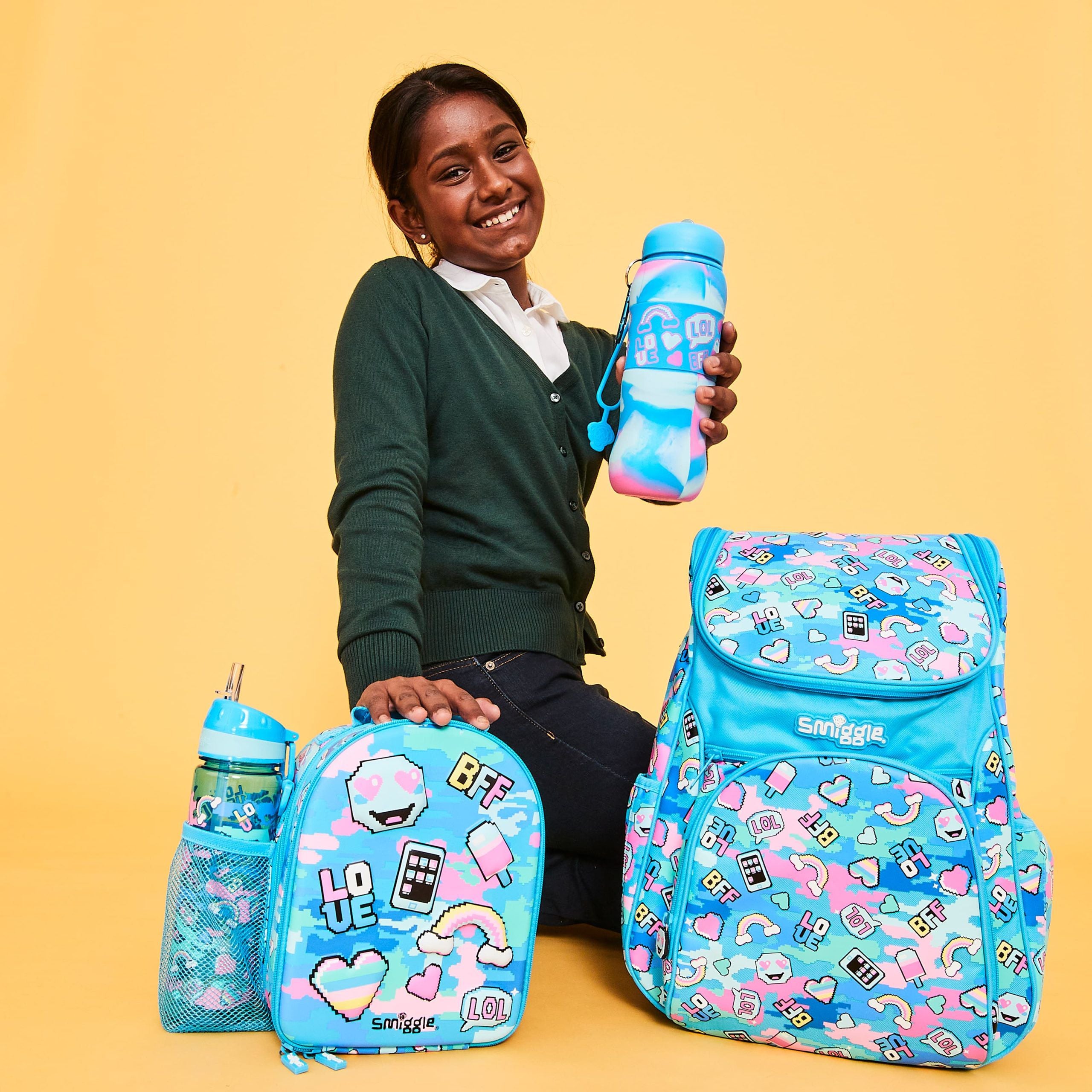 Smiggle - Hide Access Mavi Sırt Çantası-Dinossi